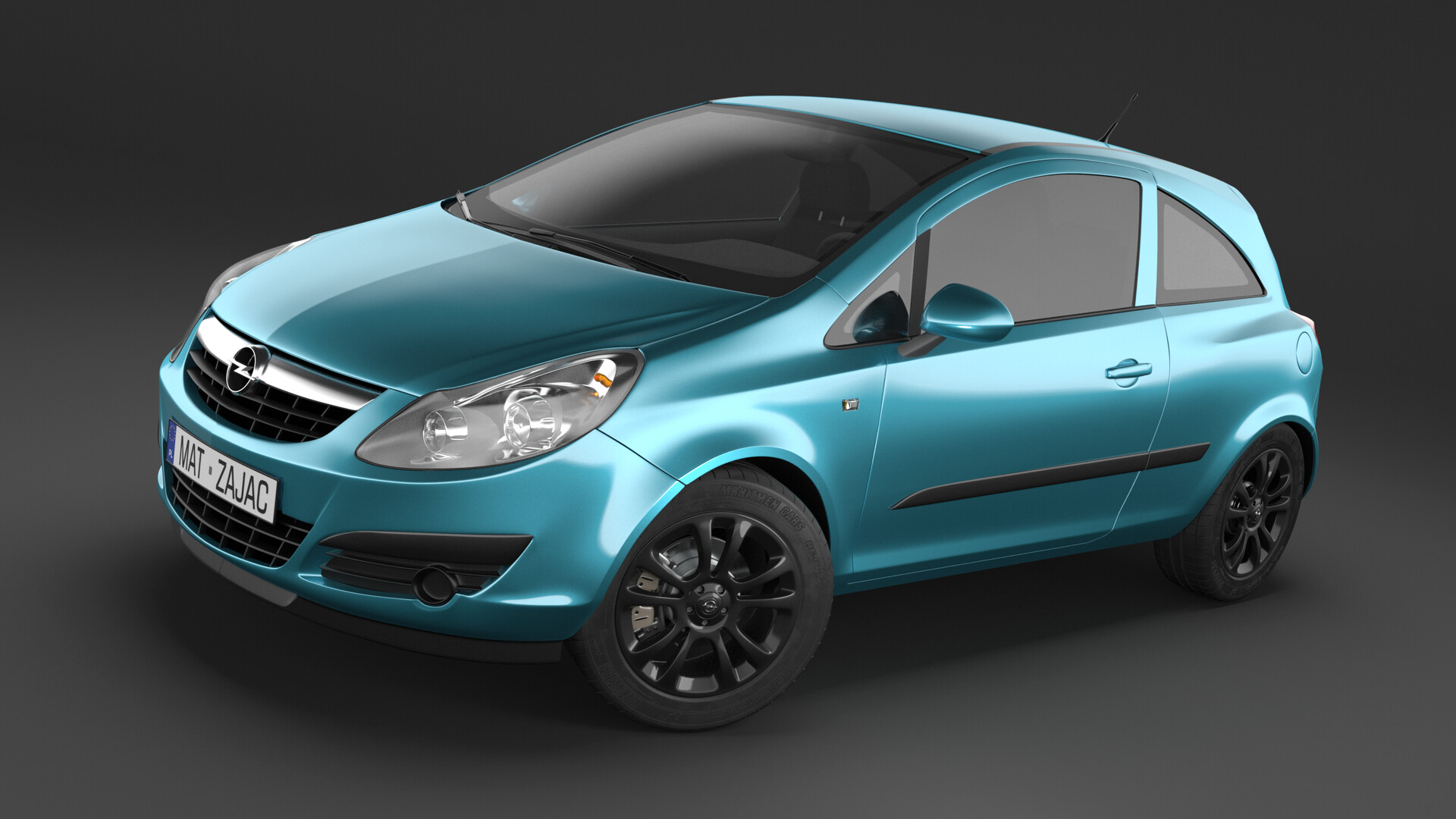 ArtStation - Opel Corsa D - Turquoise / Cyan Metallic