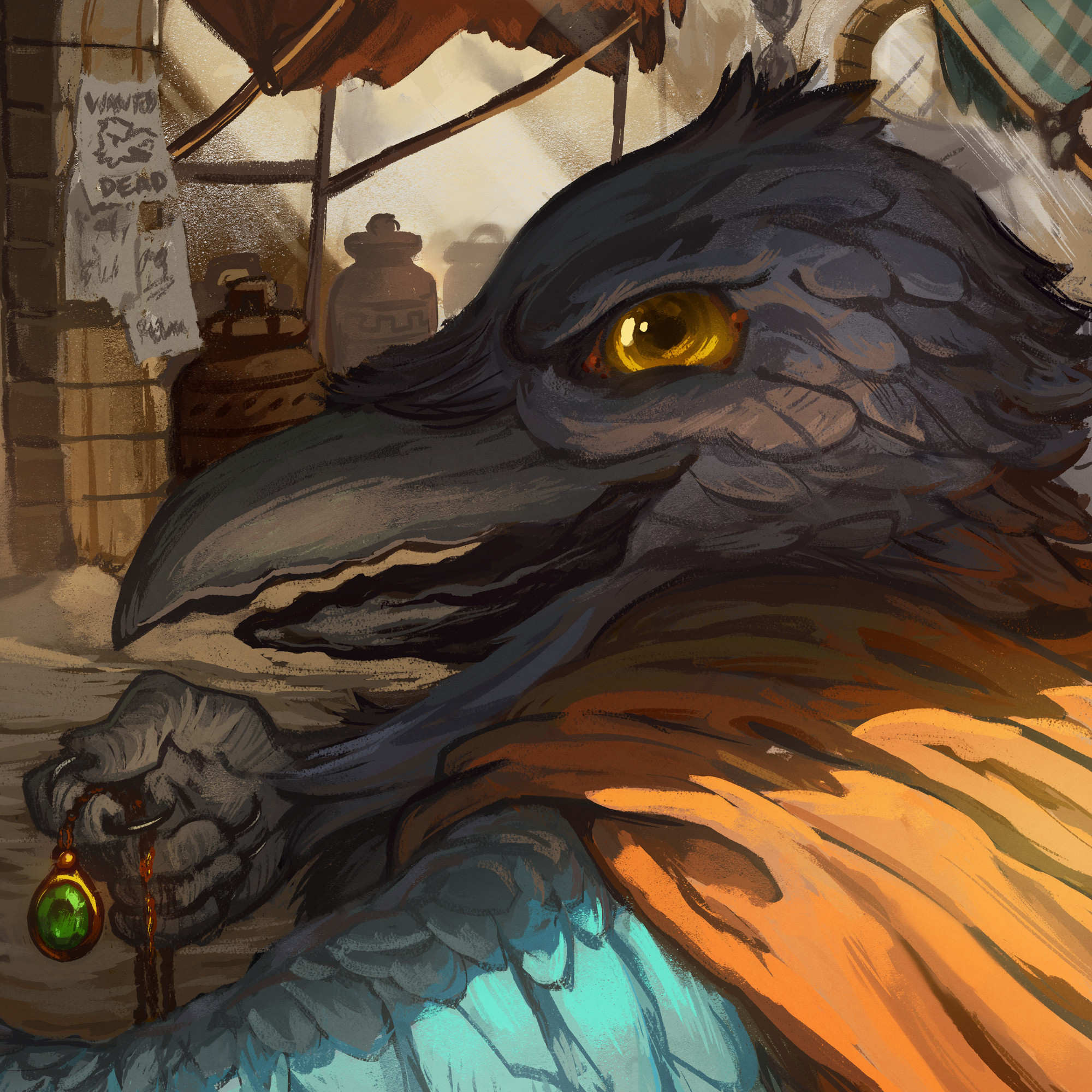 A rogue kenku bird who takes as he pleases. 