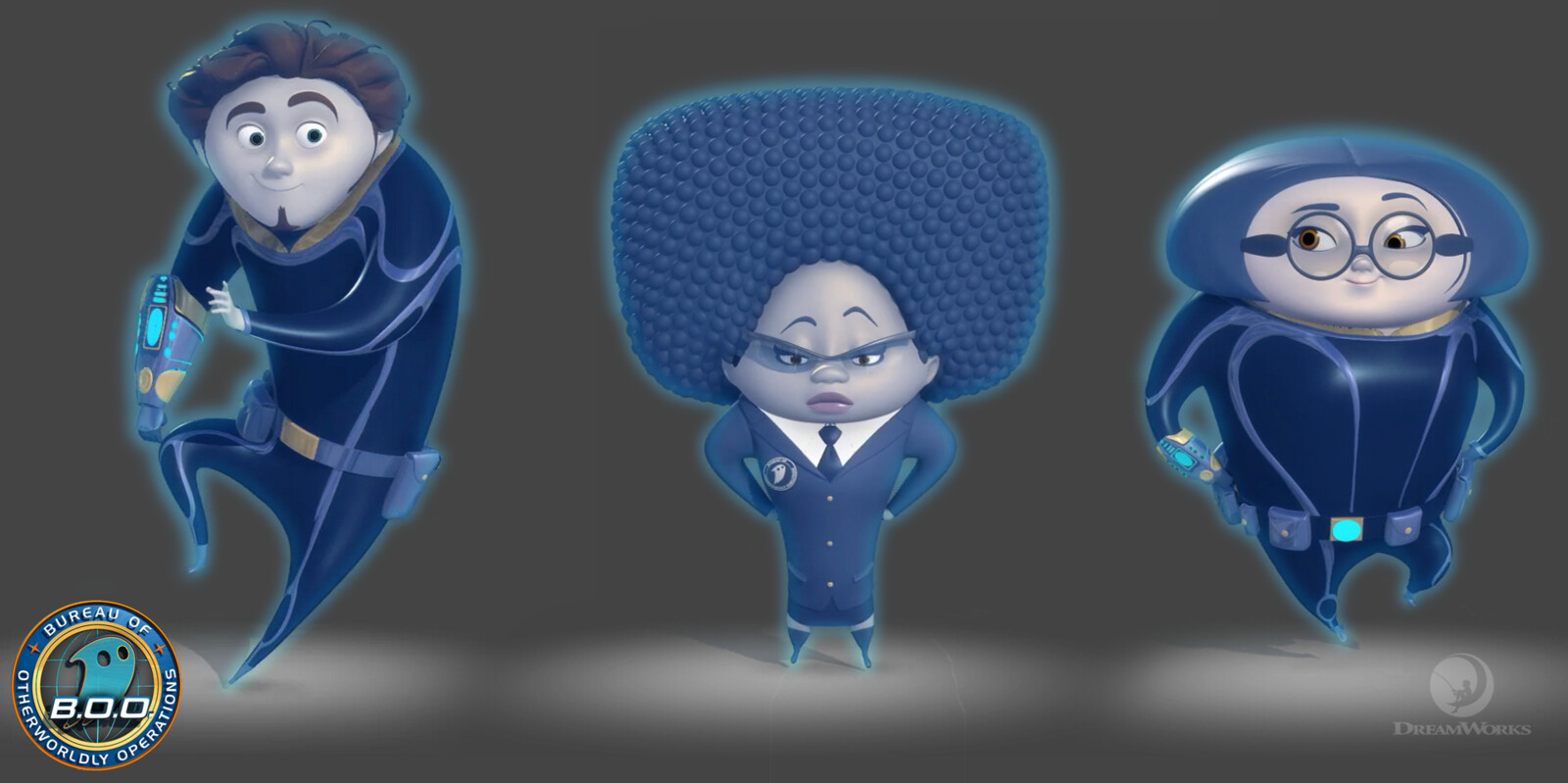 Concept Maquettes for B.O.O. (Cancelled Project). Initial Character design by Carlos Grangel and Devin Crane.