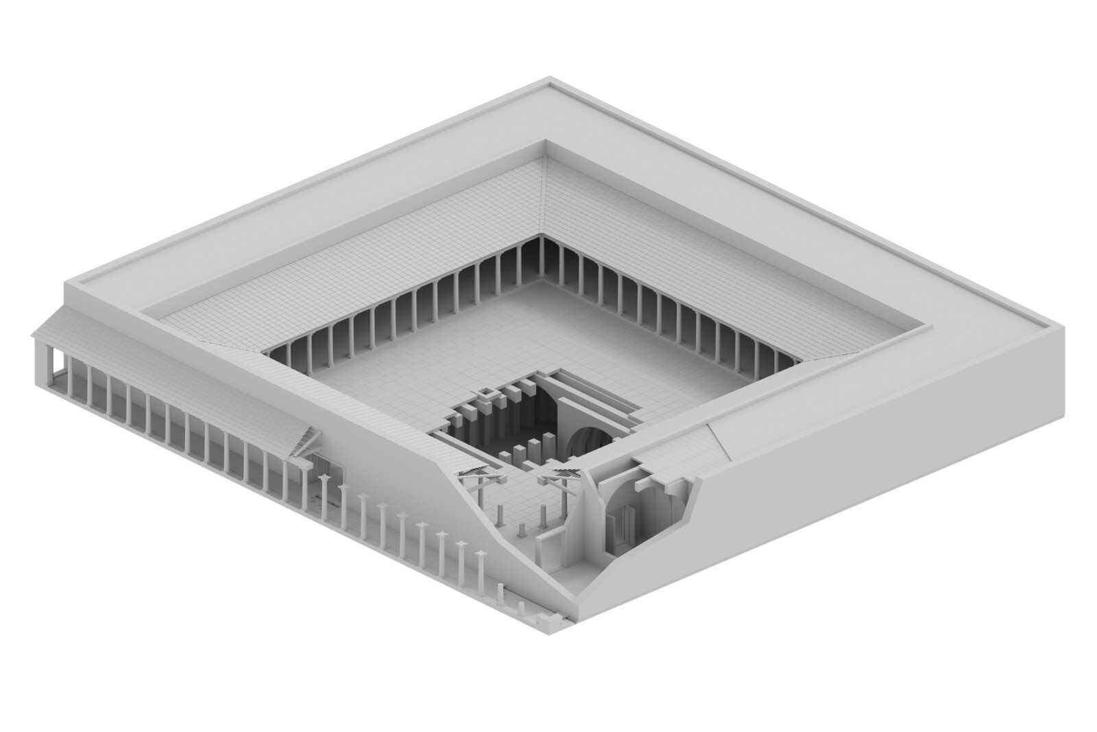Cut-trough, to show the building habit in this region at this time.