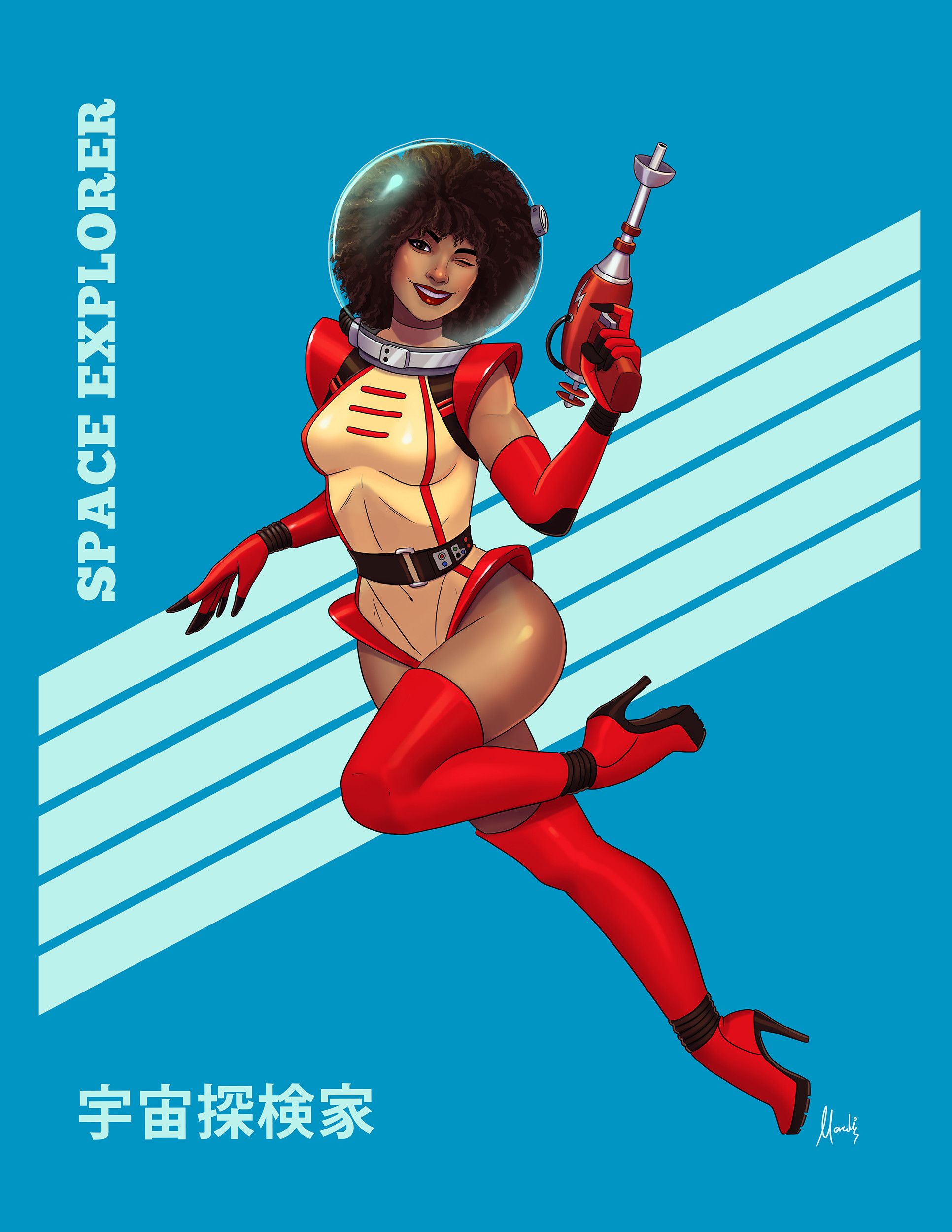My afro space girl, this was the second one I made.