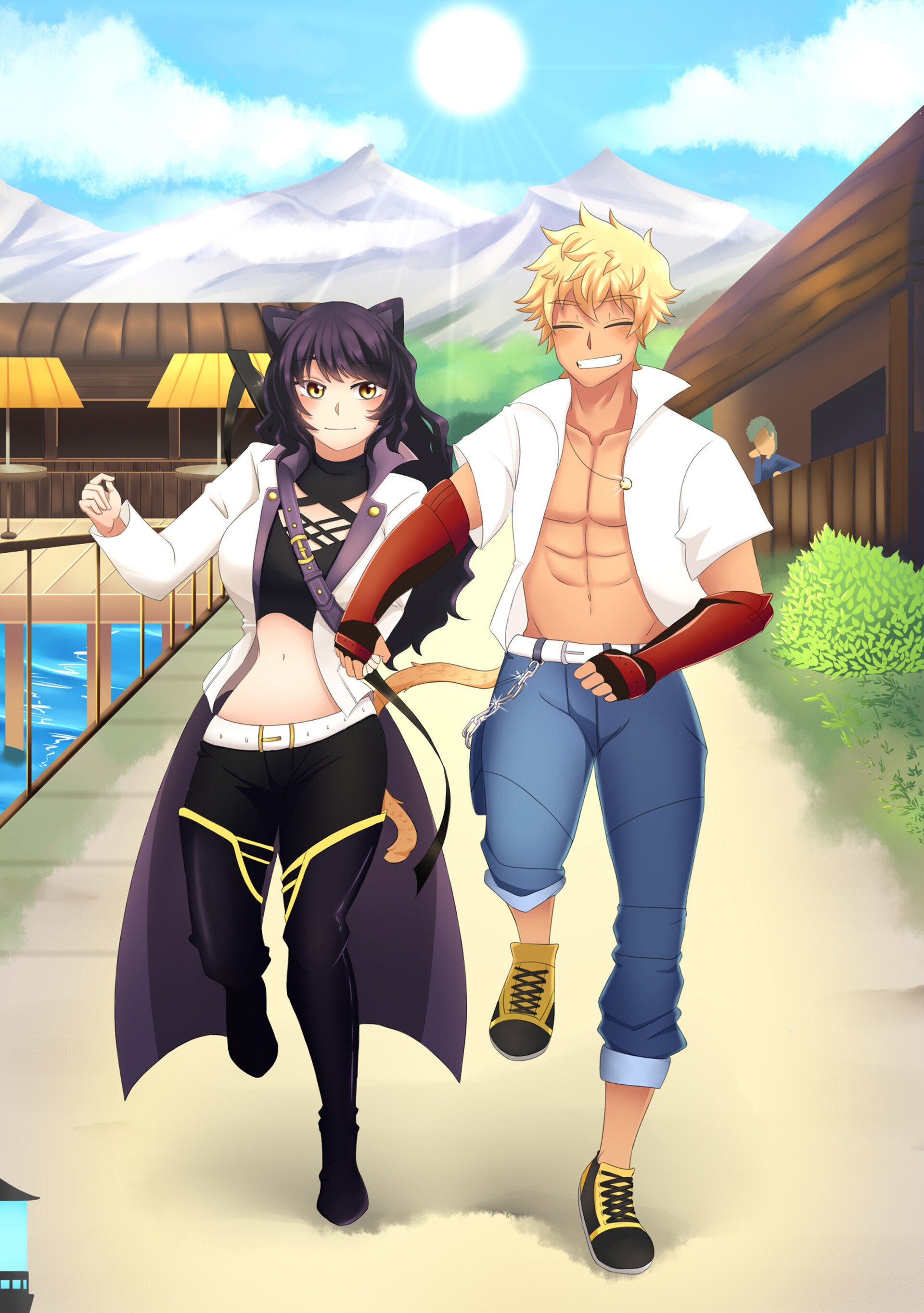 ArtStation - Fan Art: Blacksun Blake Belladonna x Sun Wukong (RWBY)
