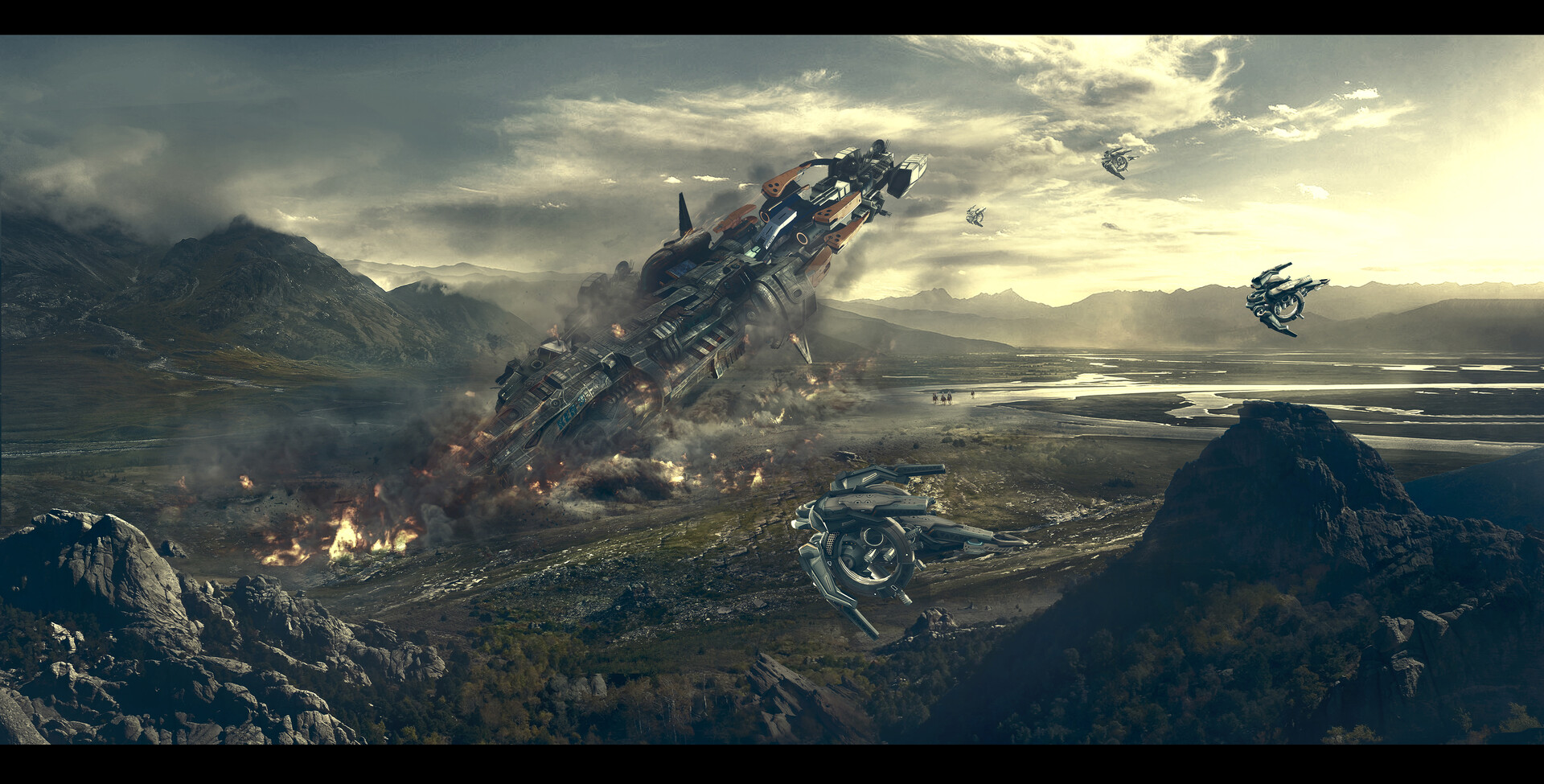 ArtStation - spaceship crash