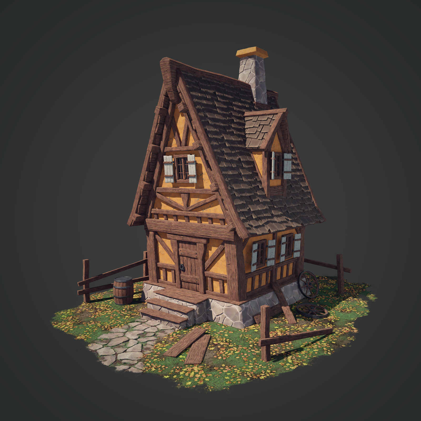 Stylized medieval cottage
