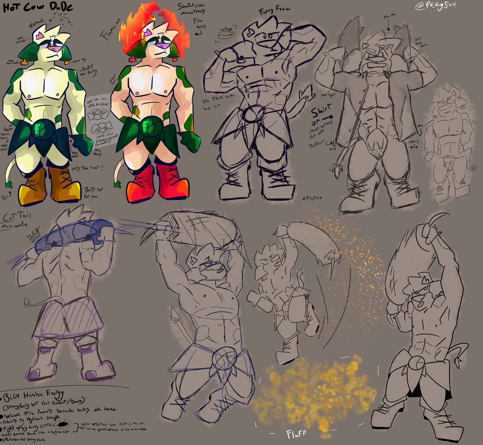 Fire Cow Character Concept art