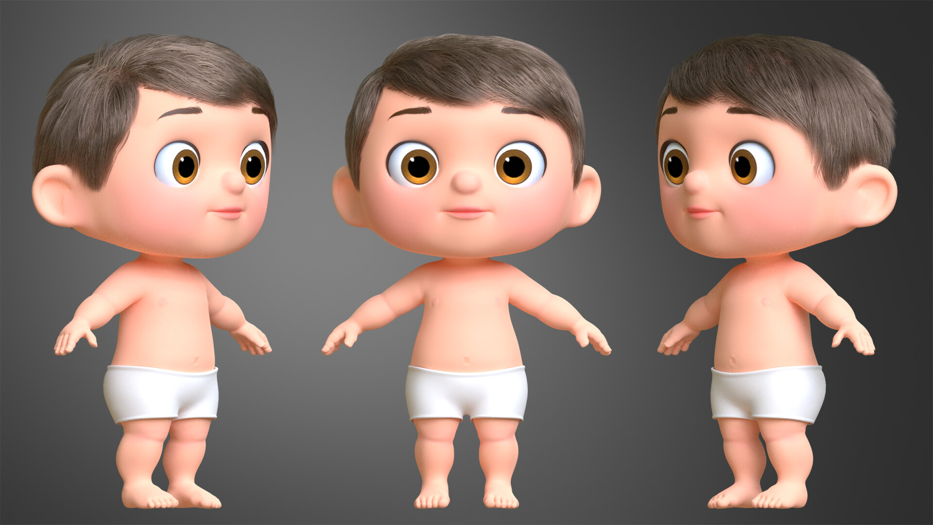 ArtStation Grey Cartoon Baby Character