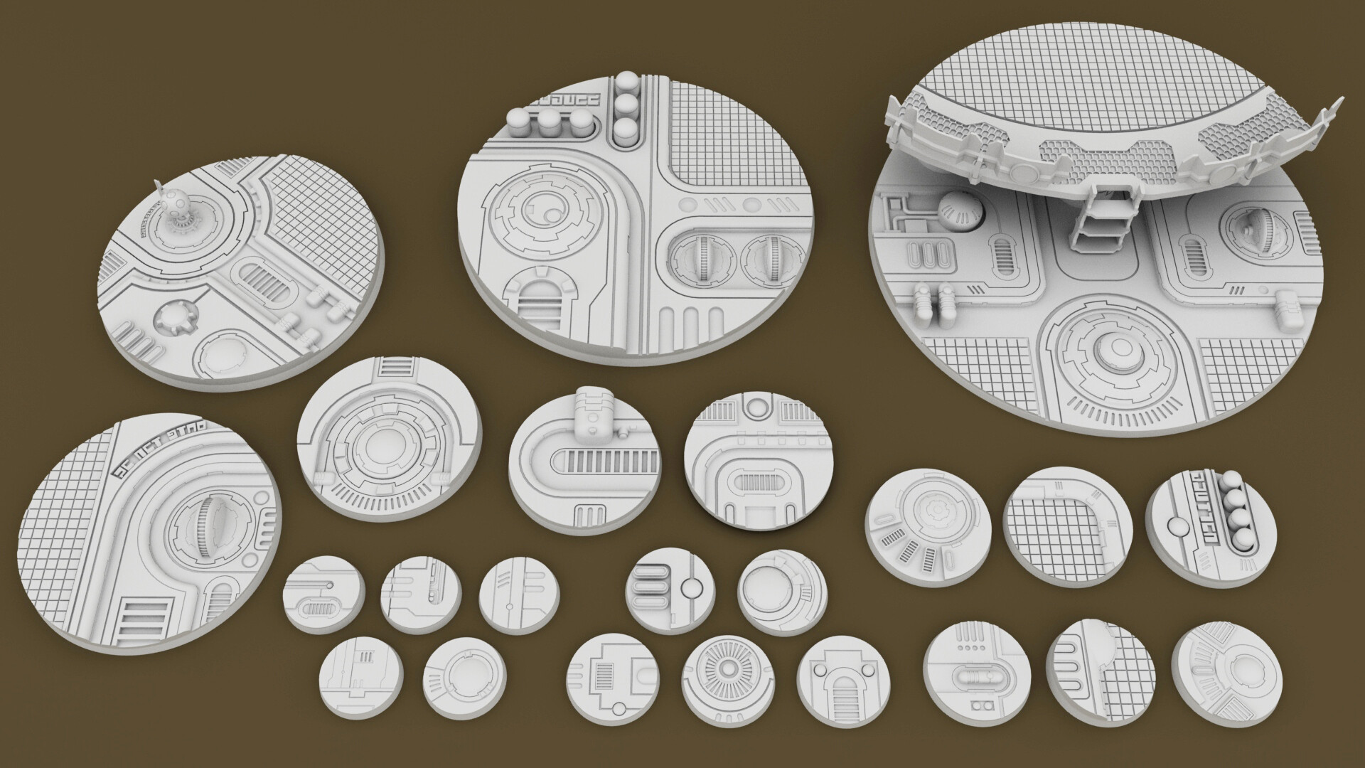 ArtStation 3D Printable Tau Themed Bases For Warhammer 40K