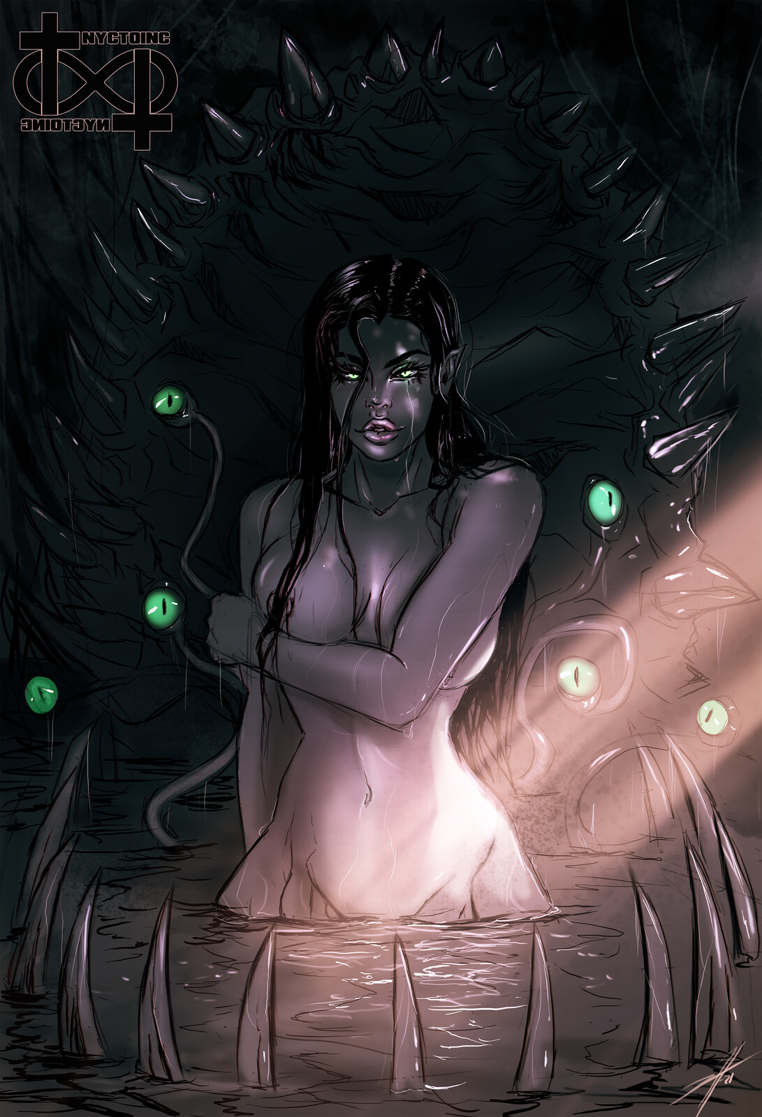😈🖤 A Beautiful Trap - Late night sketch #9 🖤😈