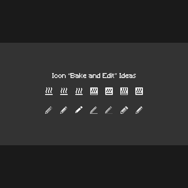 Bake and Edit icons