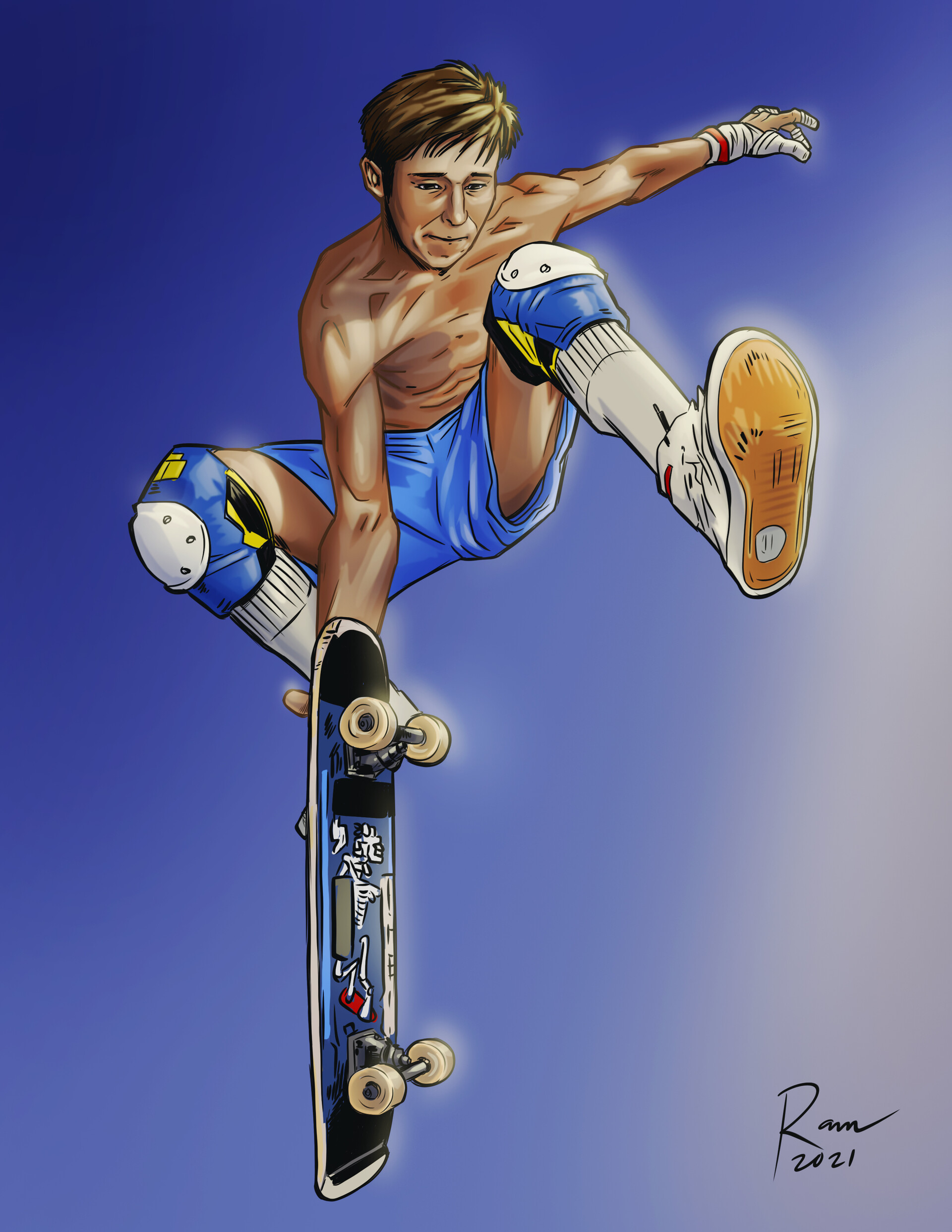 Artstation Rodney Mullen Fan Art Comic Book Style Ram Ram