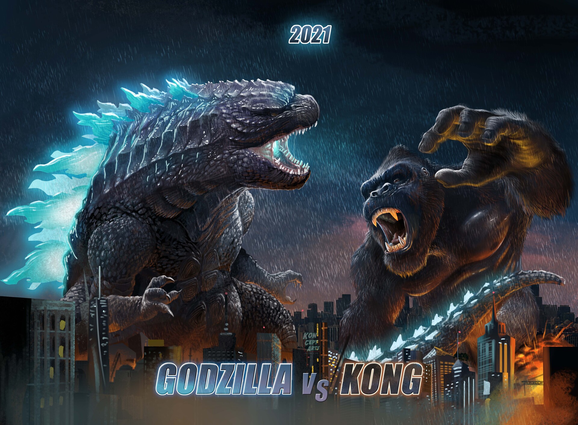 ArtStation - Godzilla vs Kong speedpaint