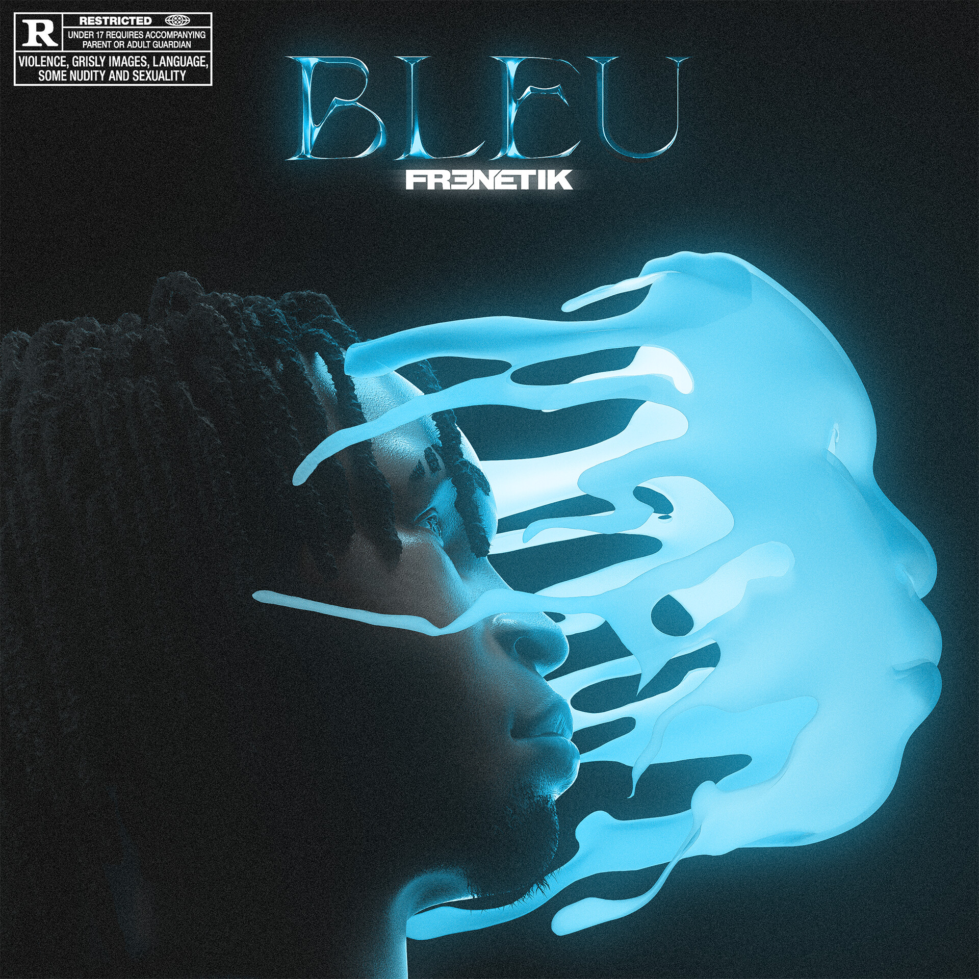 Bleu Noir Sur Blanc Frenetik Cover art Baptiste Bichet