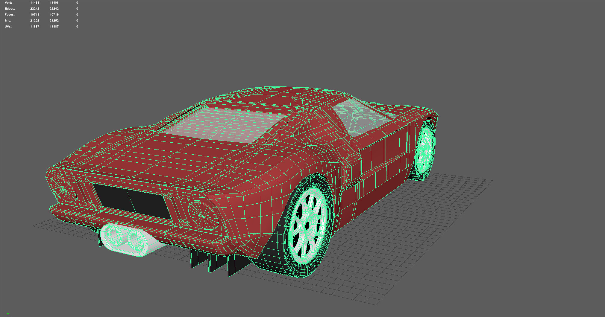 All in all, Im very happy with both the shape and the topology in the low poly model.