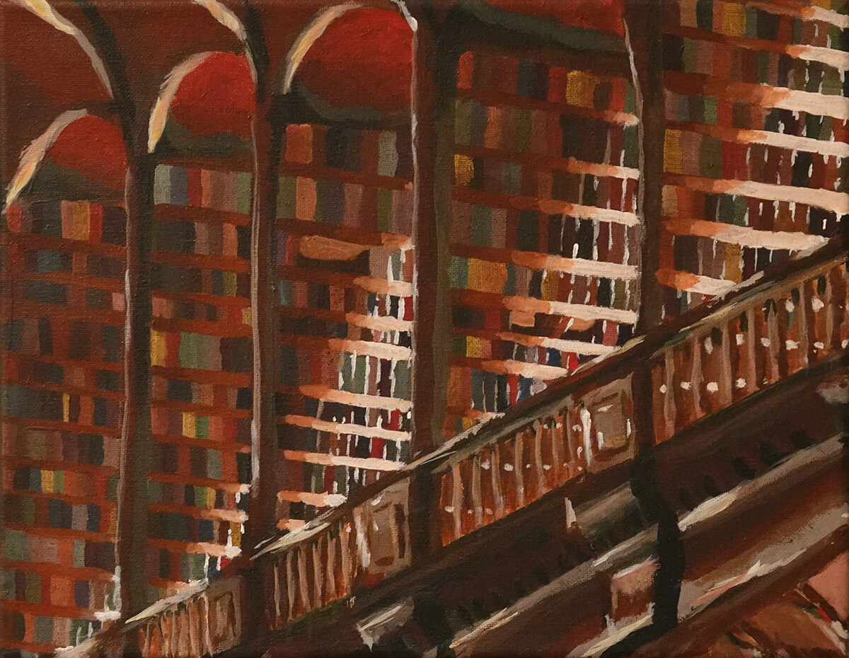 Trinity College Library, Dublin, Ireland, Acrylic on Canvas, 2019