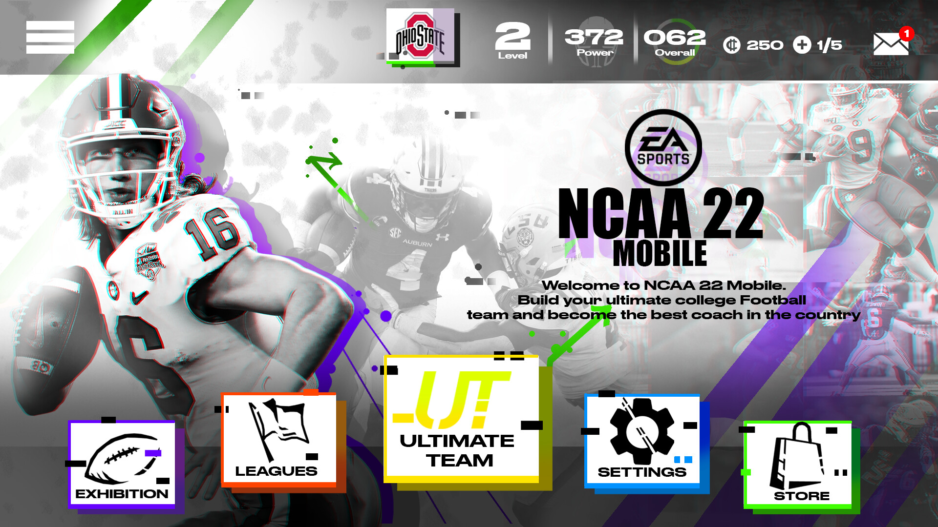 ArtStation - NCAA 22 Mobile Fan-Made Menu UI