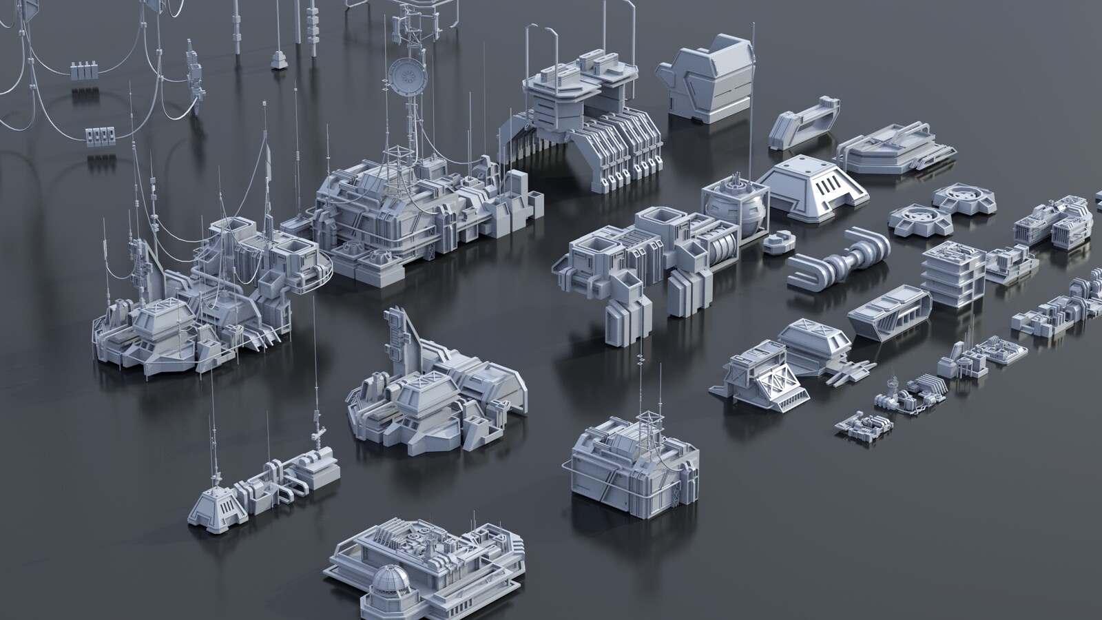 Sci Fi building 3d model.