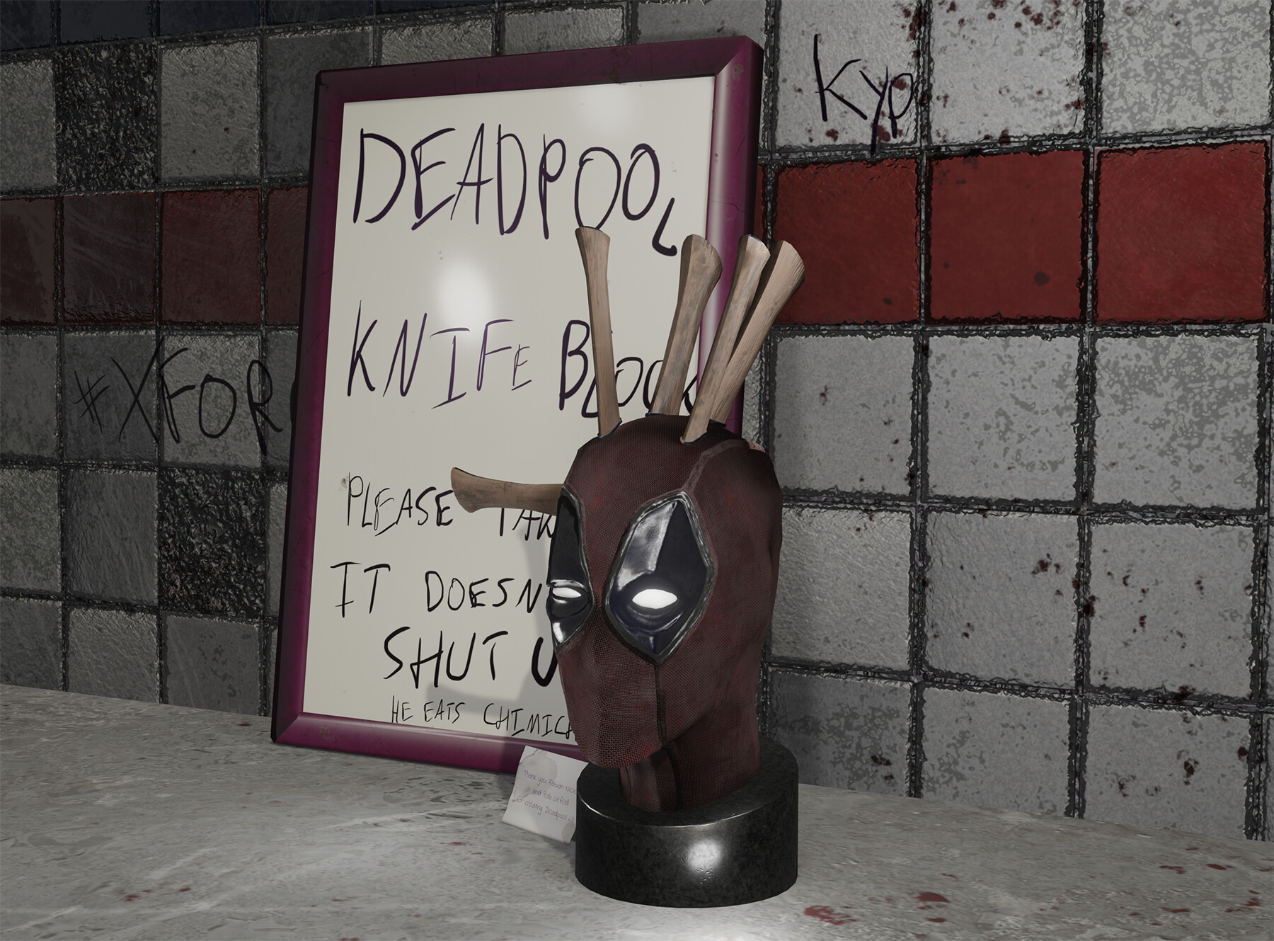 Deadpool Knife-block – Conserving Art