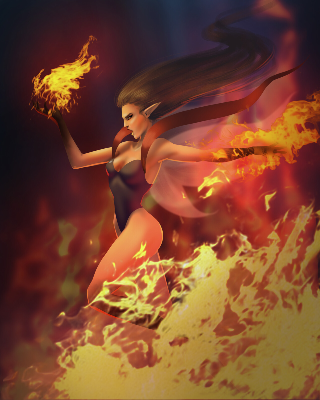 Fairy of a raging fire
