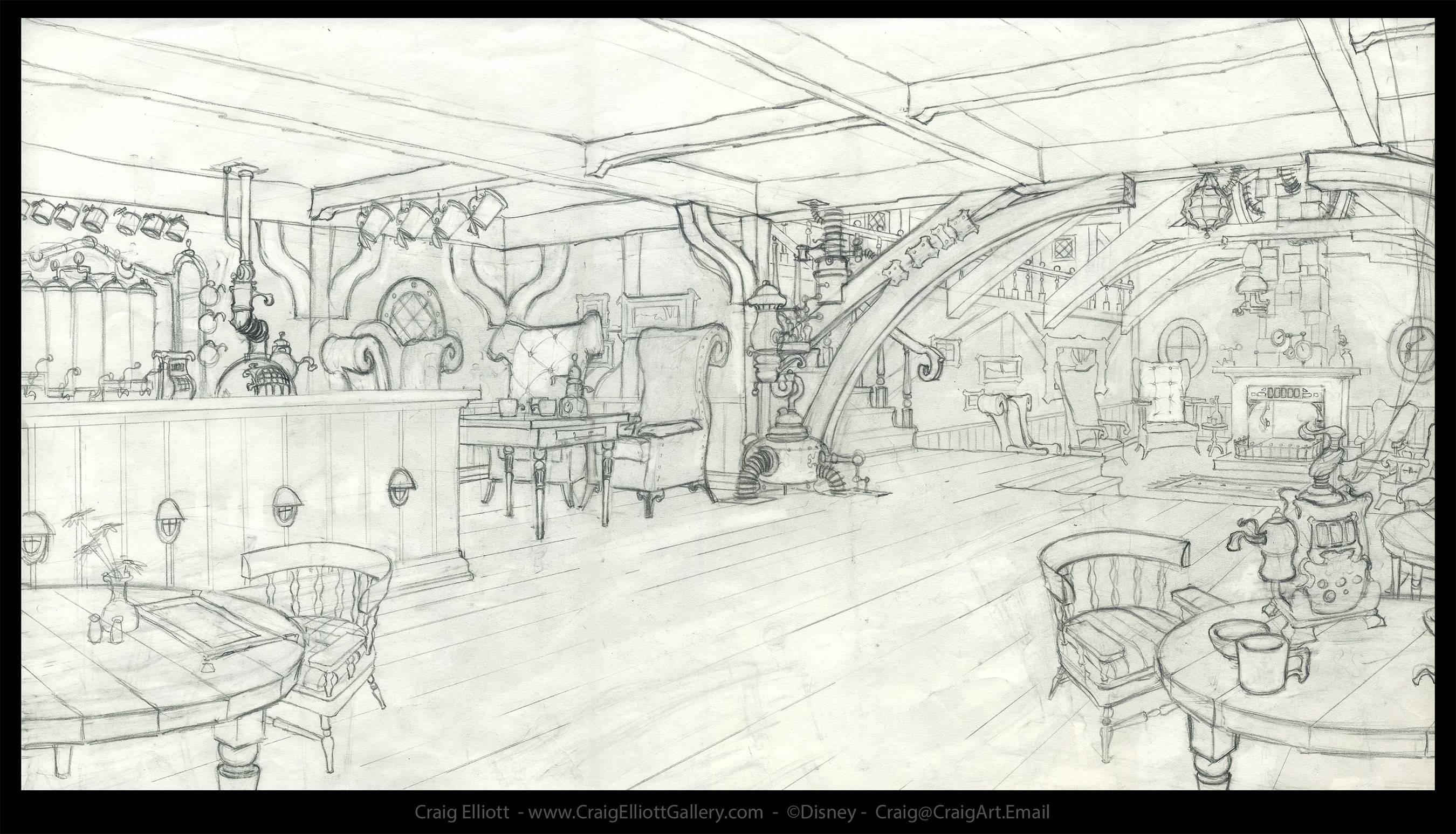 Craig Elliott - Disney's Treasure Planet Benbow interior v1