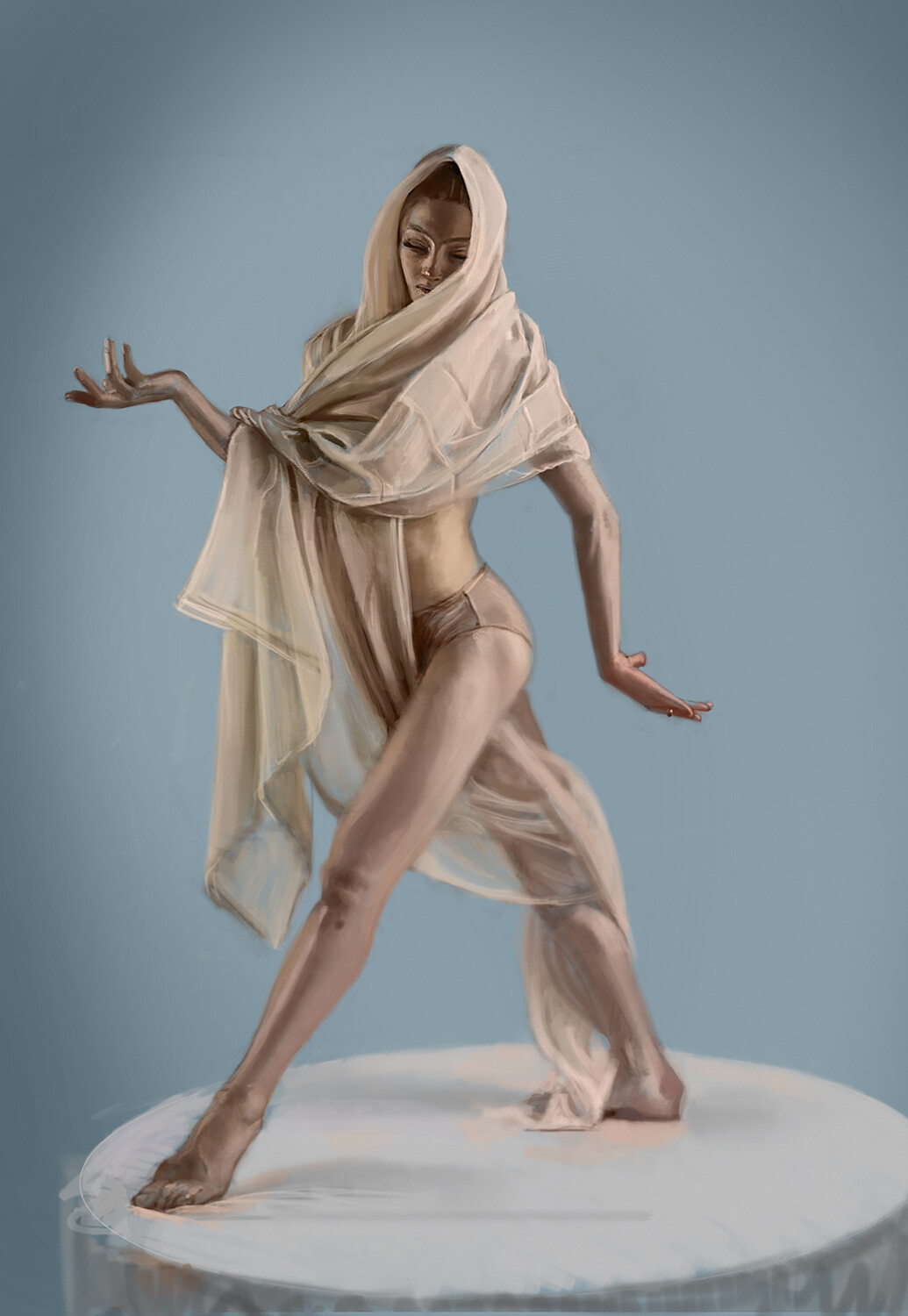 Balerina and drapes study