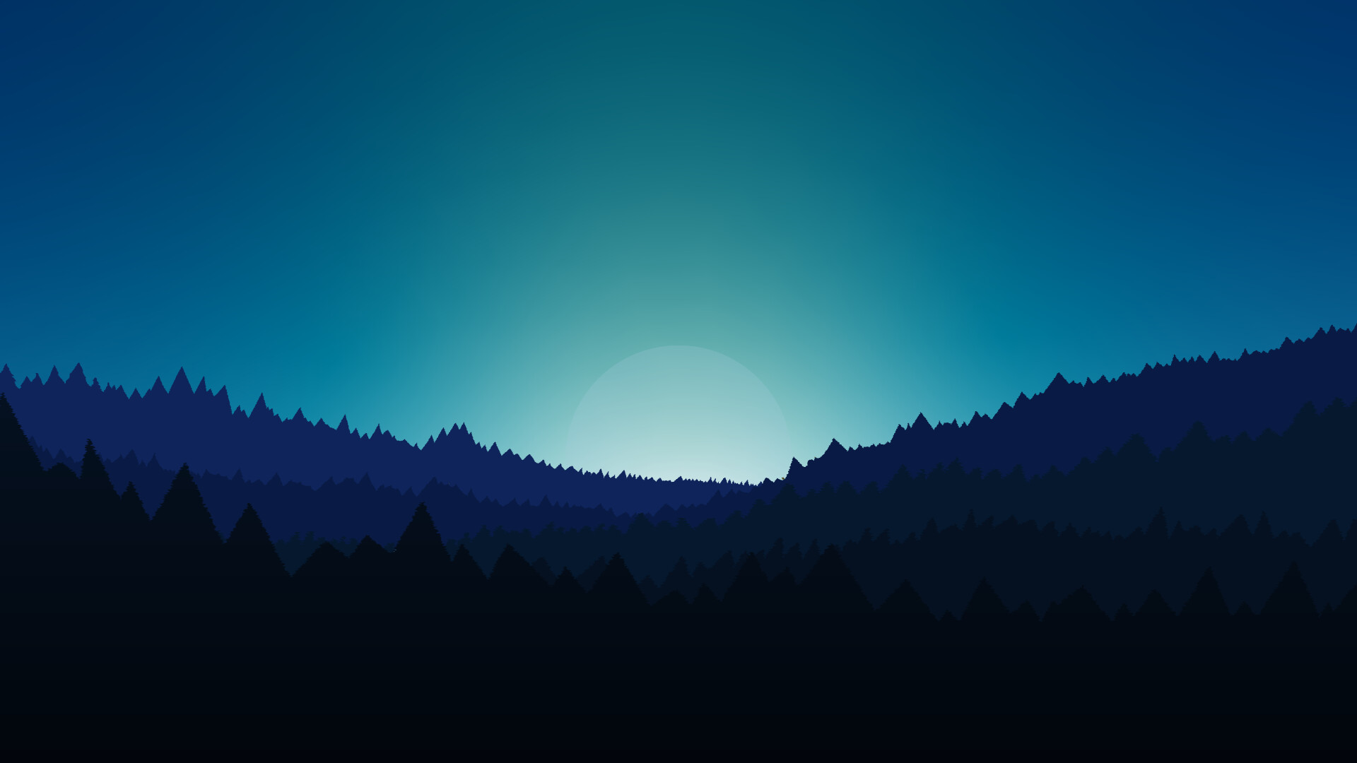 ArtStation - Minimal forest night wallpaper