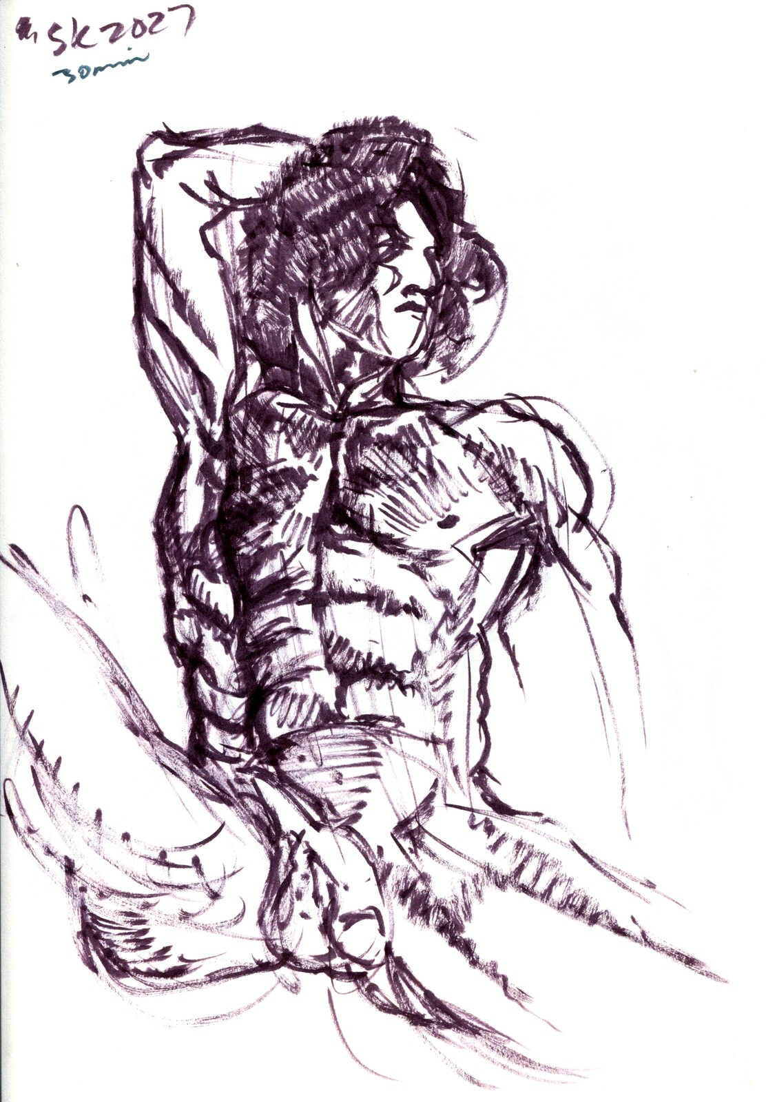Ink brush on paper with Andrew Crayford.