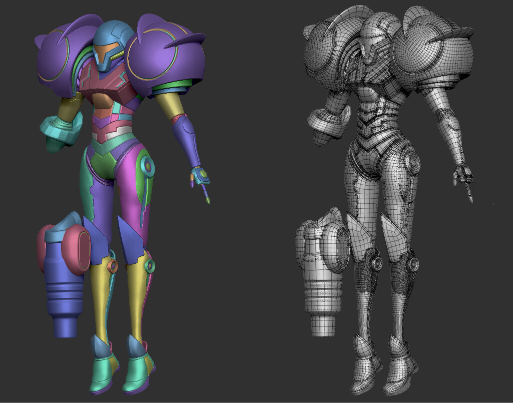 Finished high-poly suit