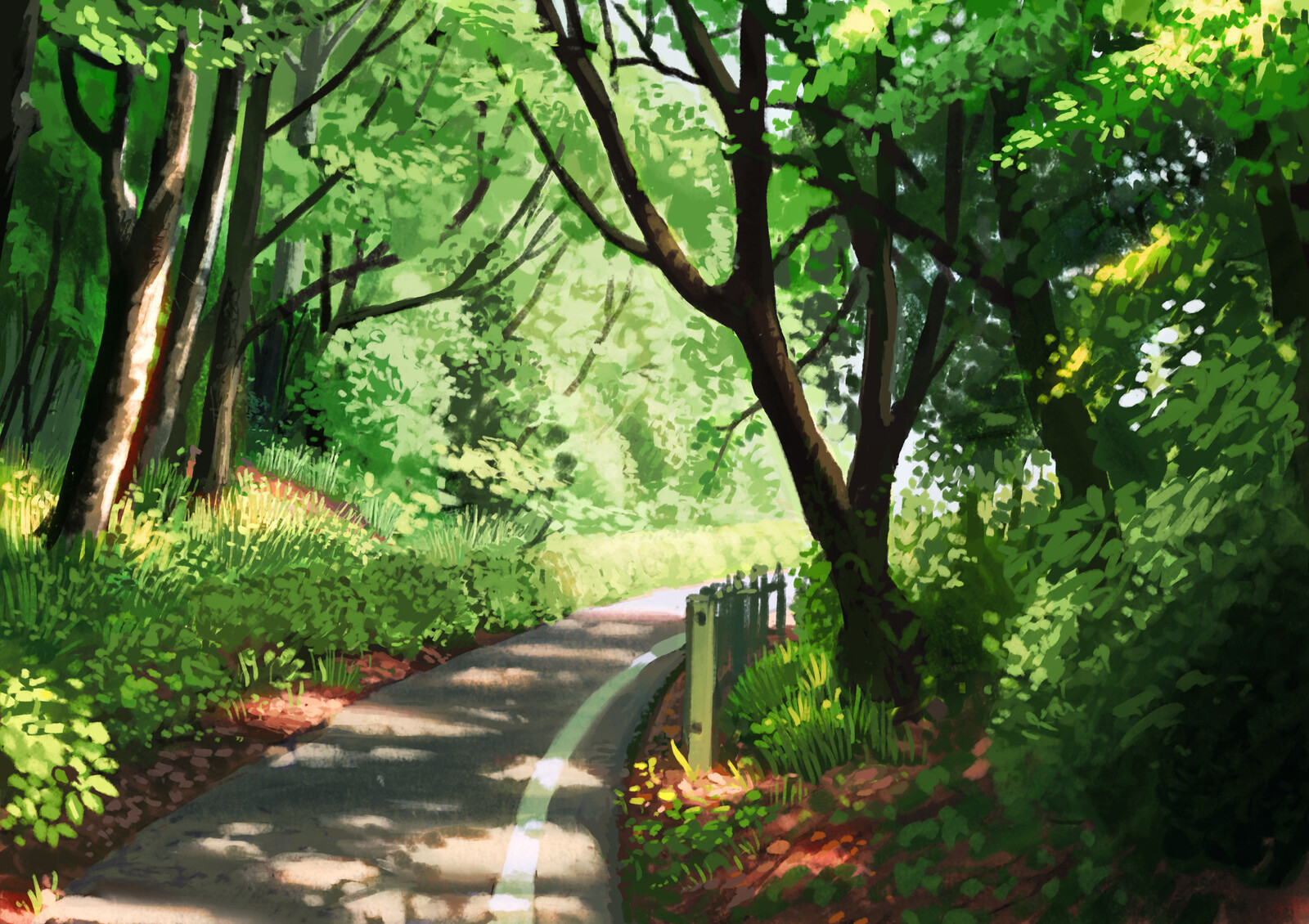 Bike through forest