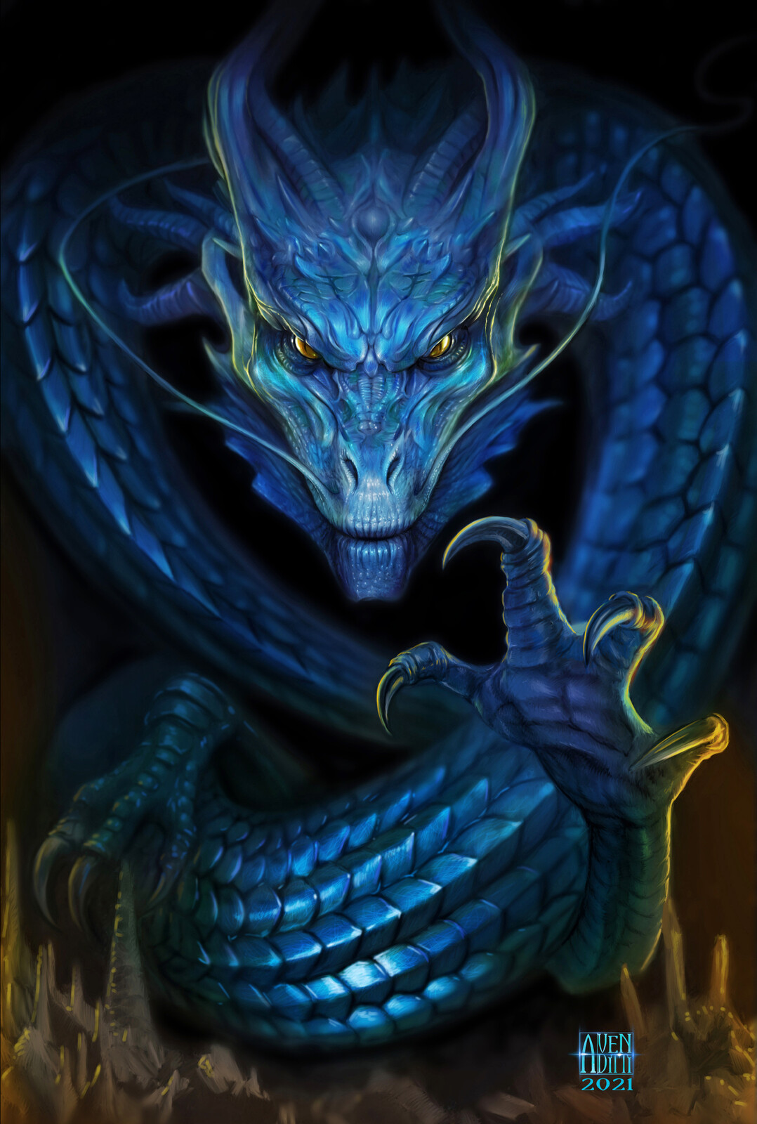 image dragon cover book  front digital painting 2021