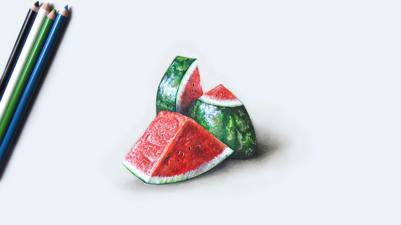 How to Draw a Watermelon - Step by Step Easy Drawing Guides - Drawing Howtos