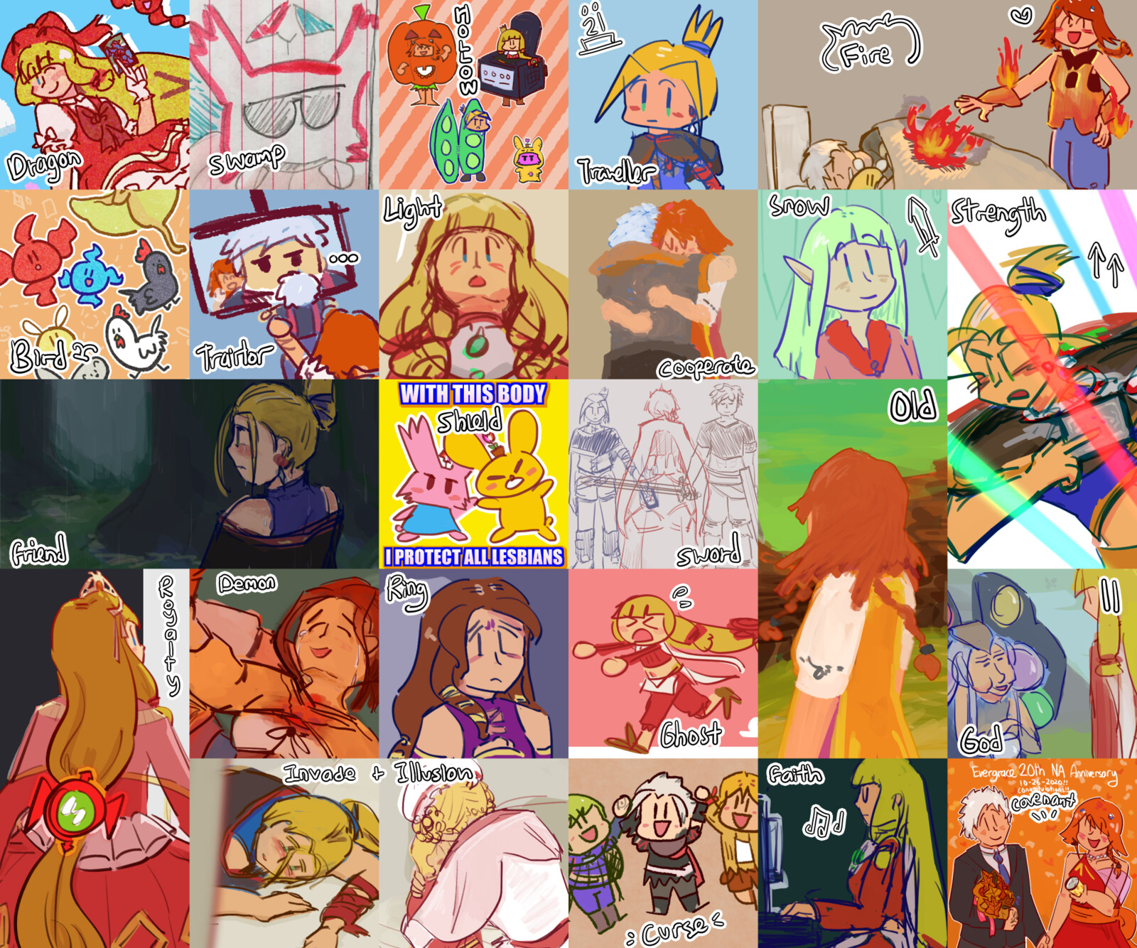 Collage of all the submissions + prompts!