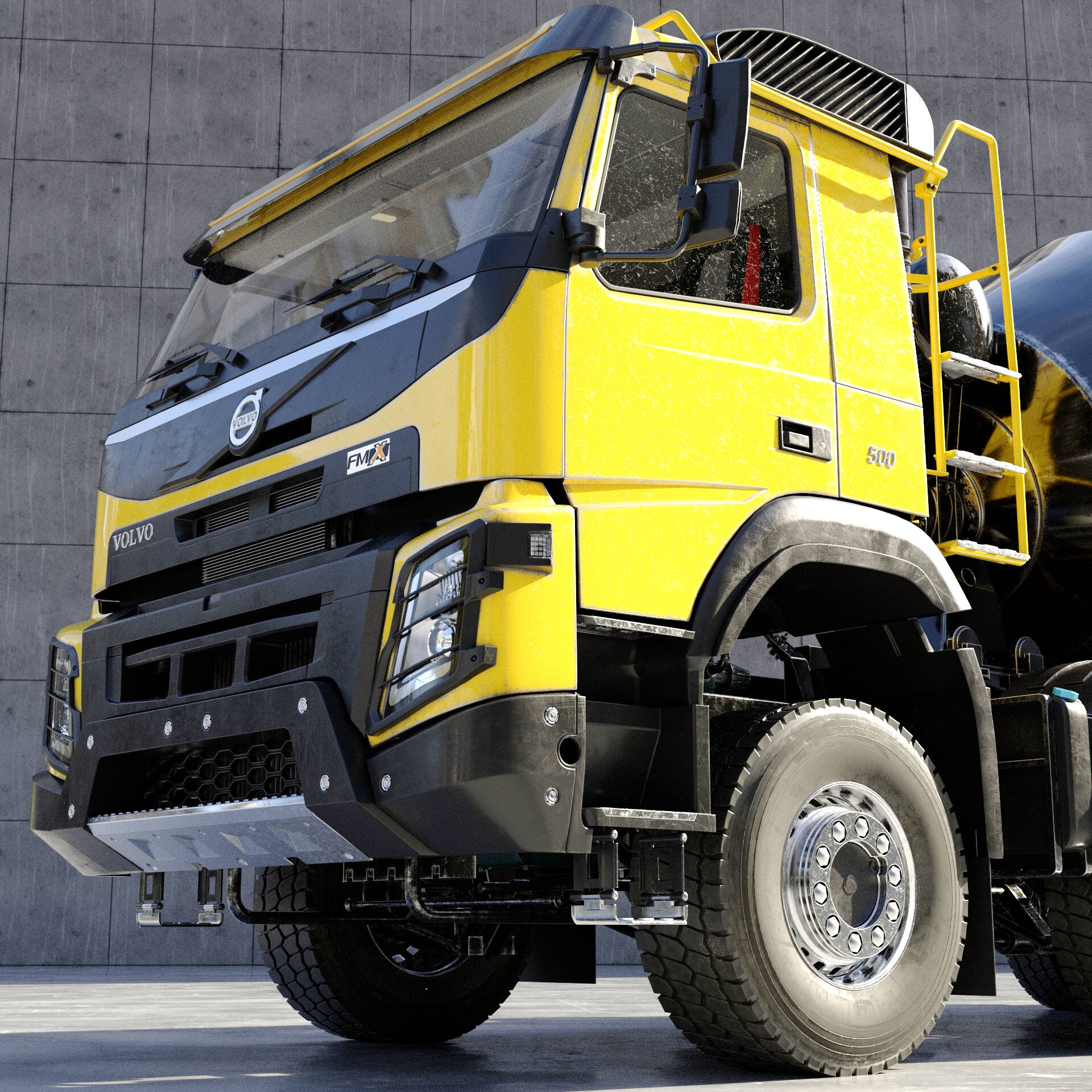 Volvo FMX truck Concrete Mixer - customized 3D Model in Truck 3DExport