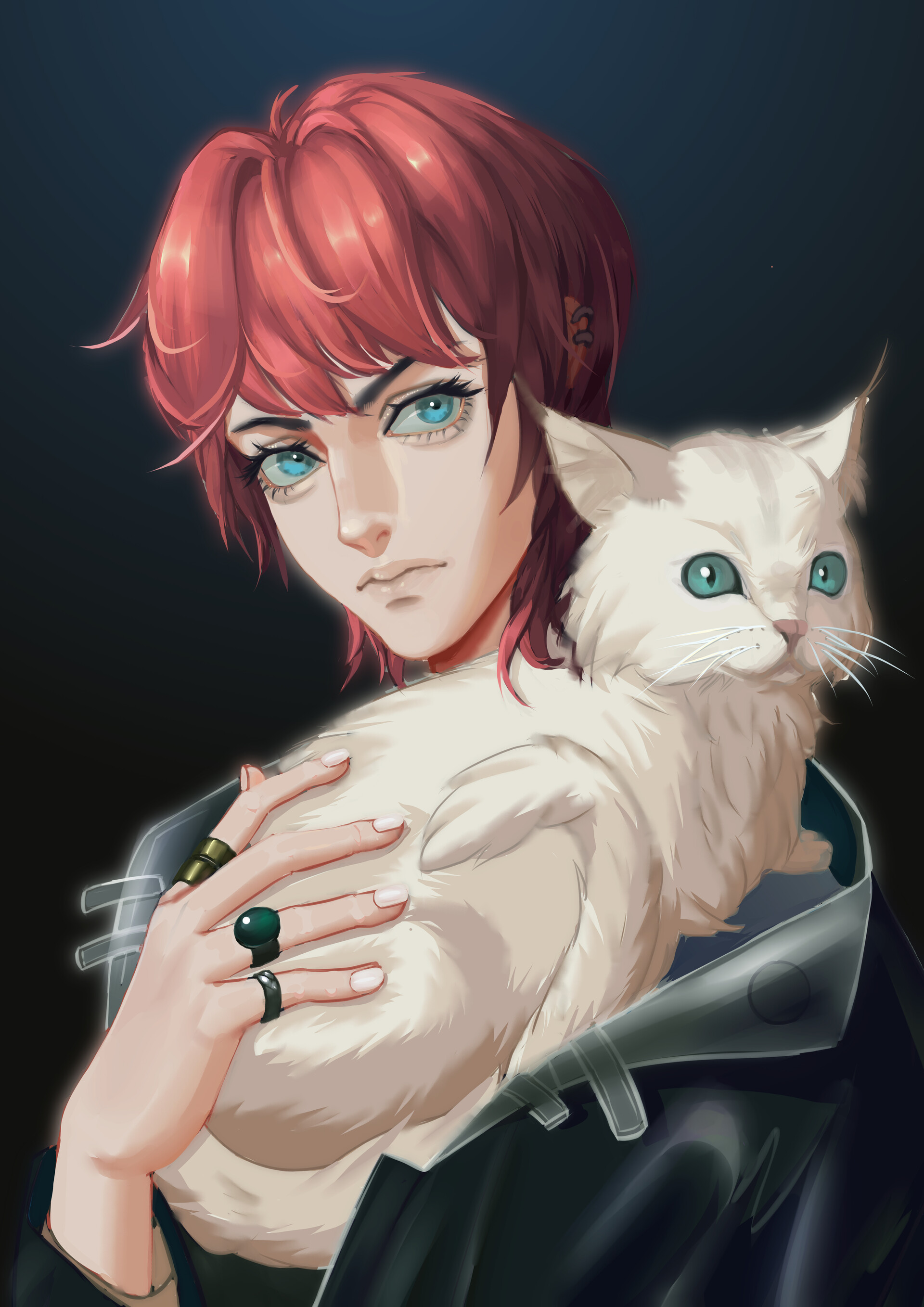 ArtStation - A boy with a cat