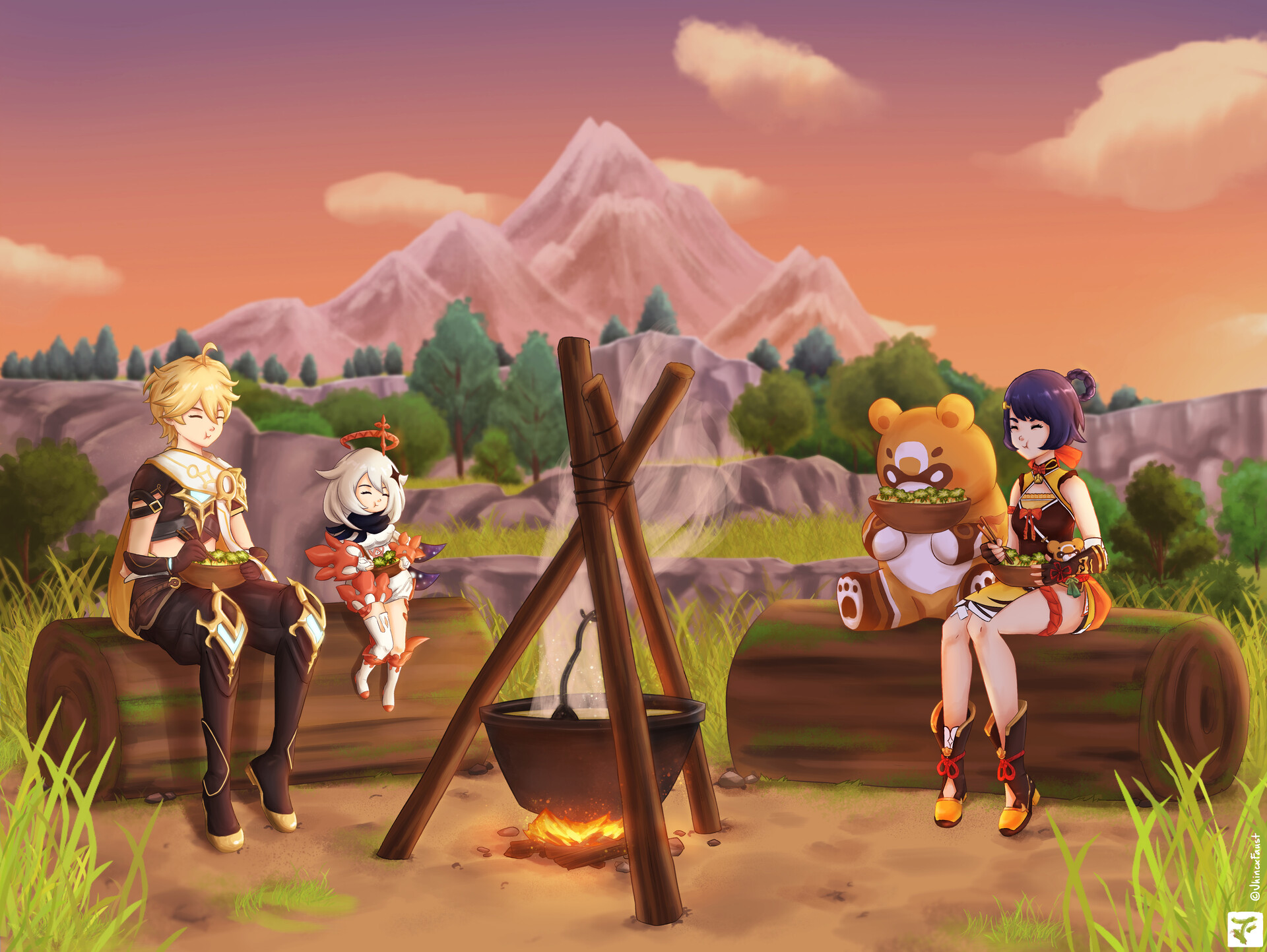 ArtStation Dinner Camping (Genshin Impact)