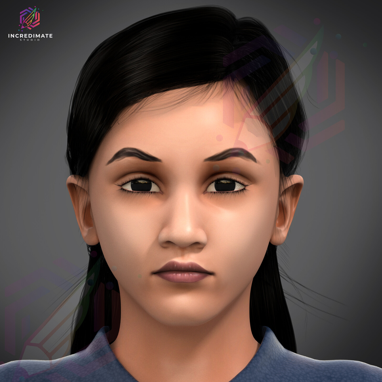 3D Girl Kid model for Comics