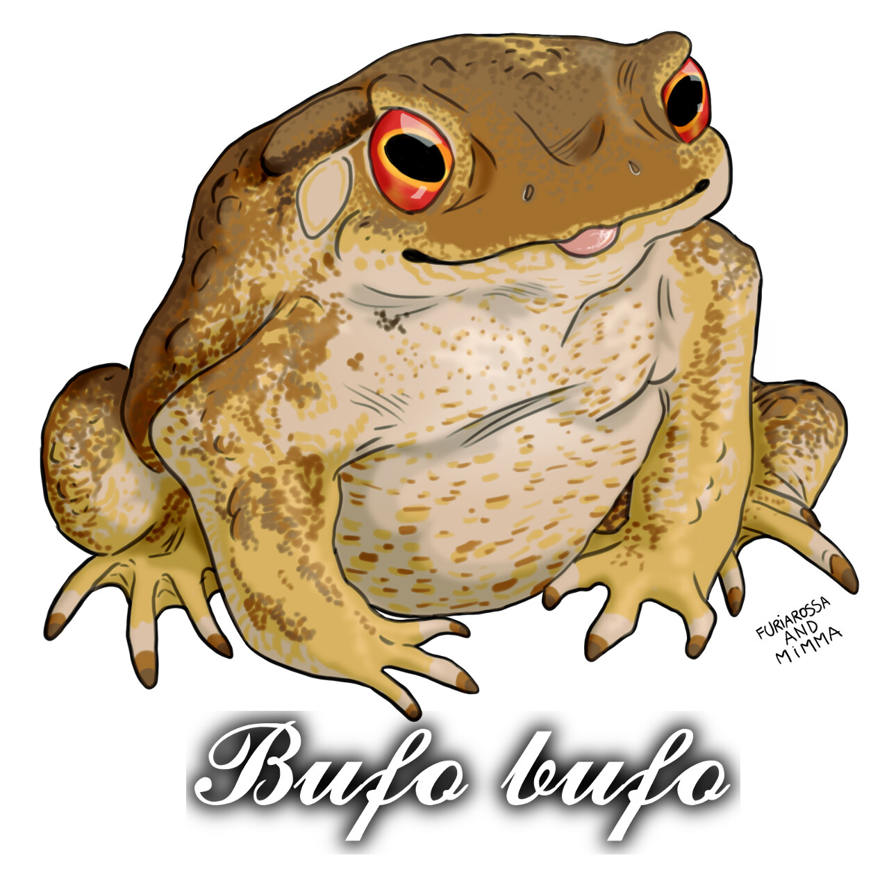 Our favorite boy, the common European Toad (bufo bufo). It was so relaxing coloring this skin &lt;3