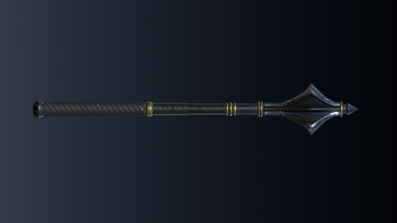 Orthographic render of the mace.
