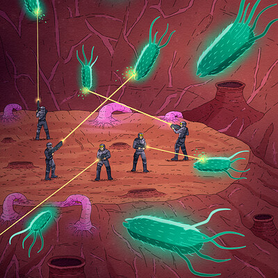Virus war sci fi illustration