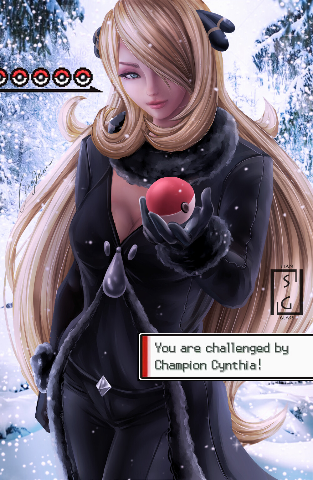 ArtStation Champion Cynthia (Pokemon) Fanart