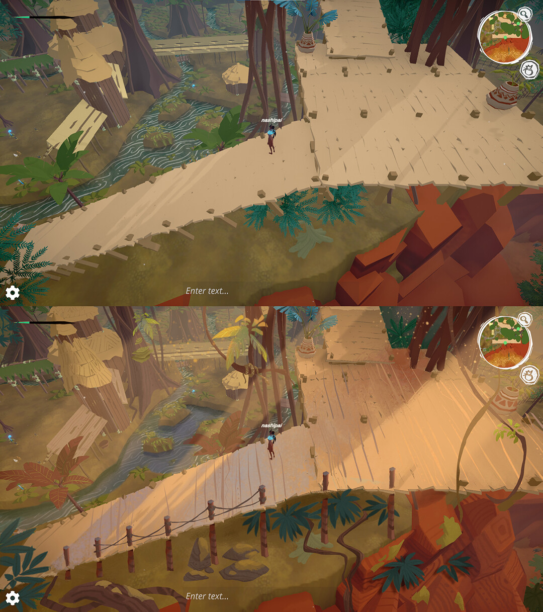 Before and after Unity screenshot overpaint