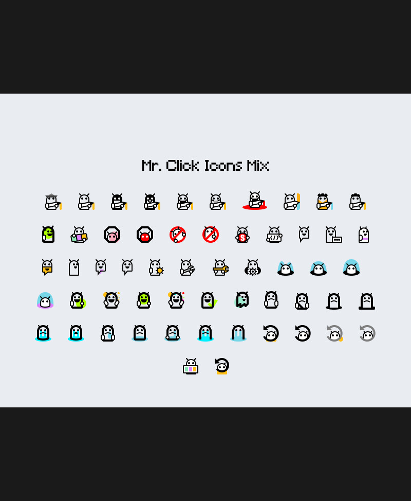 Mix icons with Mr. Click (drafts)