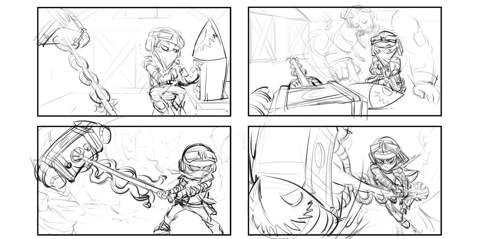 For this one the setup idea was pretty clear, Little boy working on his hammer with his father guiding him , still I wanted to try a couple of different ideas.