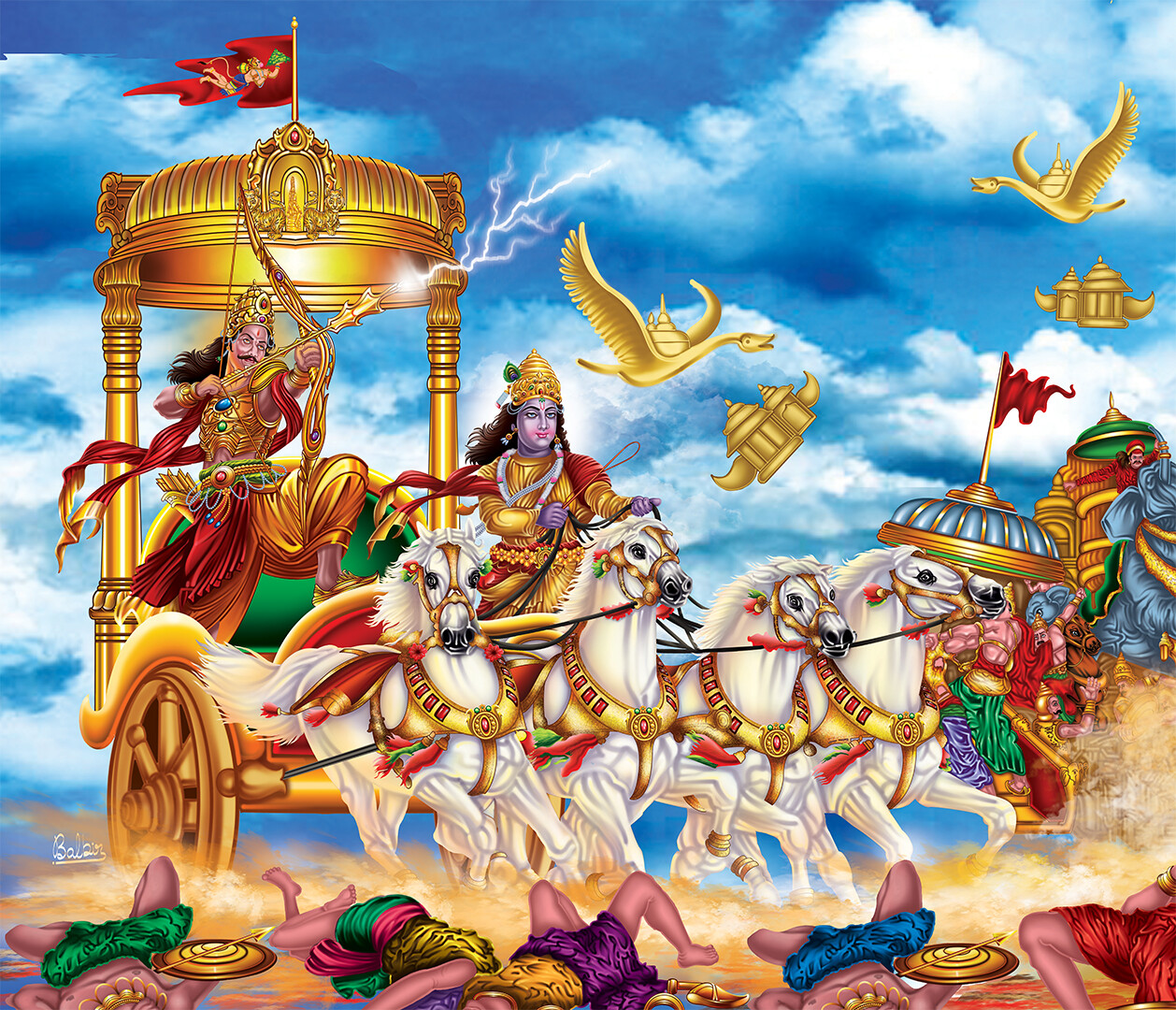 ArtStation - Lord Krishna and Arjun in Mahabharat War