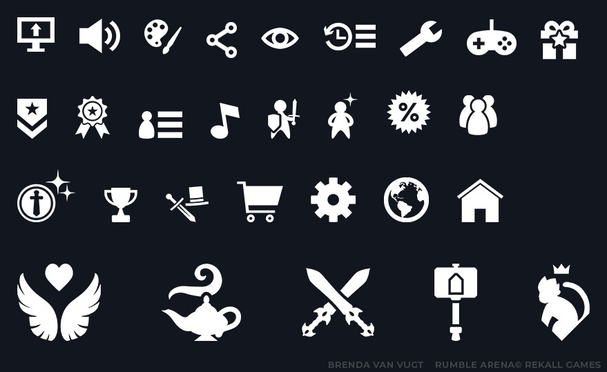 Flat menu icons and profile icons