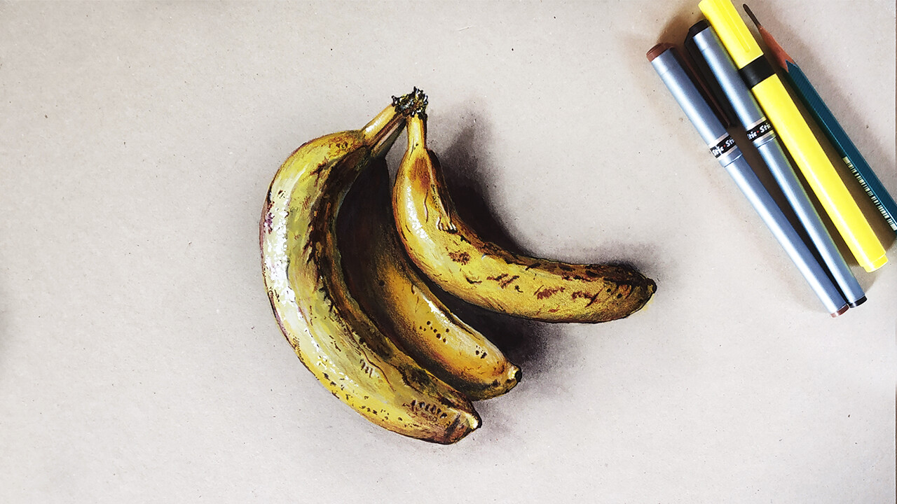 ArtStation Banana 3D Drawing Drawing tutorial