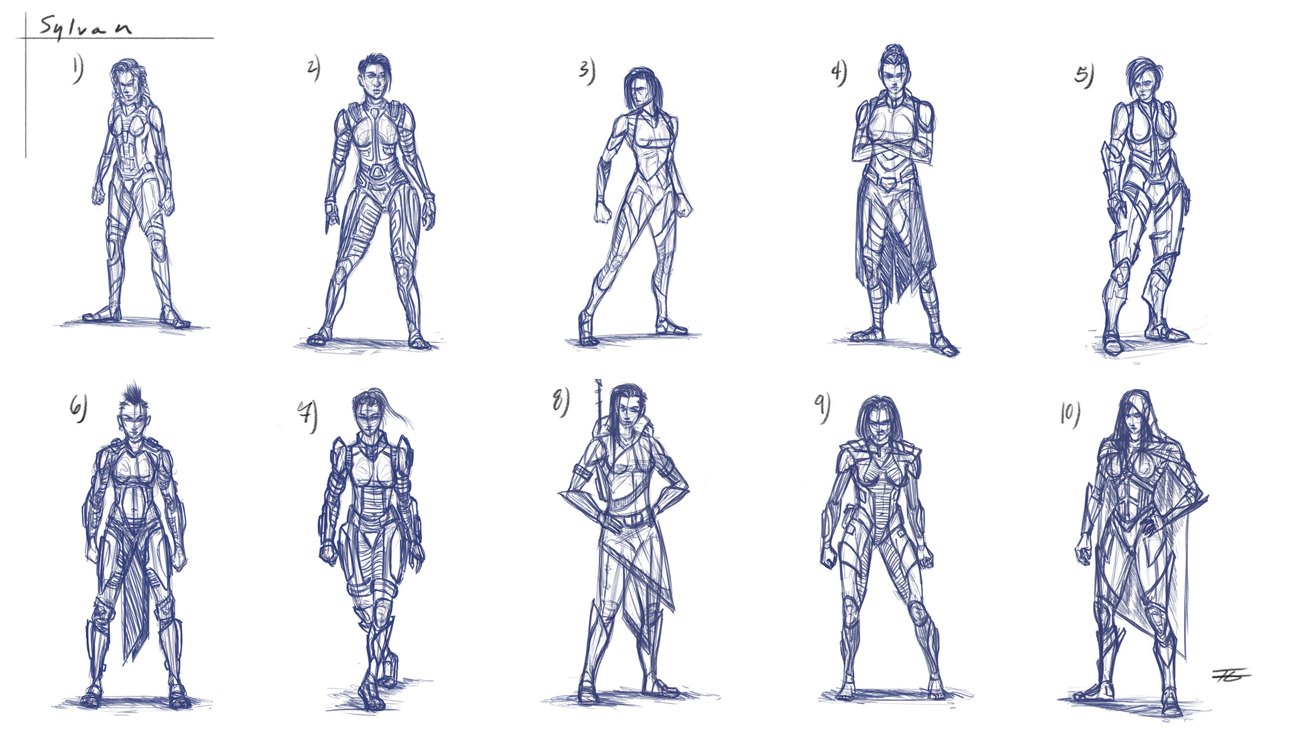 Sylvan character thumbnails. 