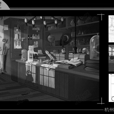 Artstation 神社中的狐狸少女 名动漫学员cg漫画作品