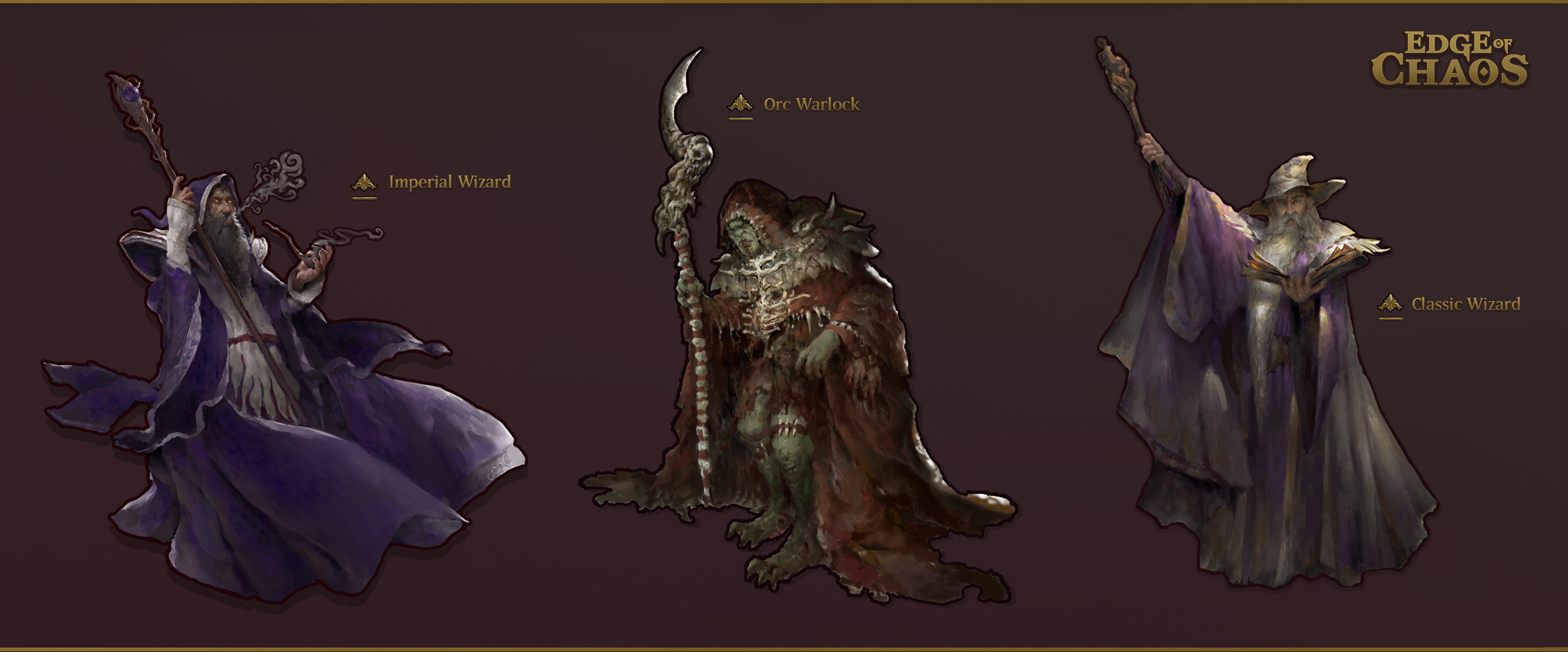 Some of the select concepts I created for the Edge of Chaos game. The game originally started out as an RTS, so the humans had to wear purple - representing the player color.