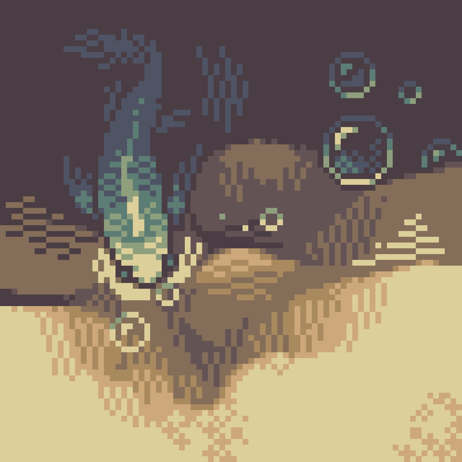 Page 23.
Oh, they were very lucky again. After all, they didn't know where to go. When suddenly, swimming over dark mountains and lakes, they were shown the way by a Fish, alarmed from the bottom. She said they needed to get into Town.