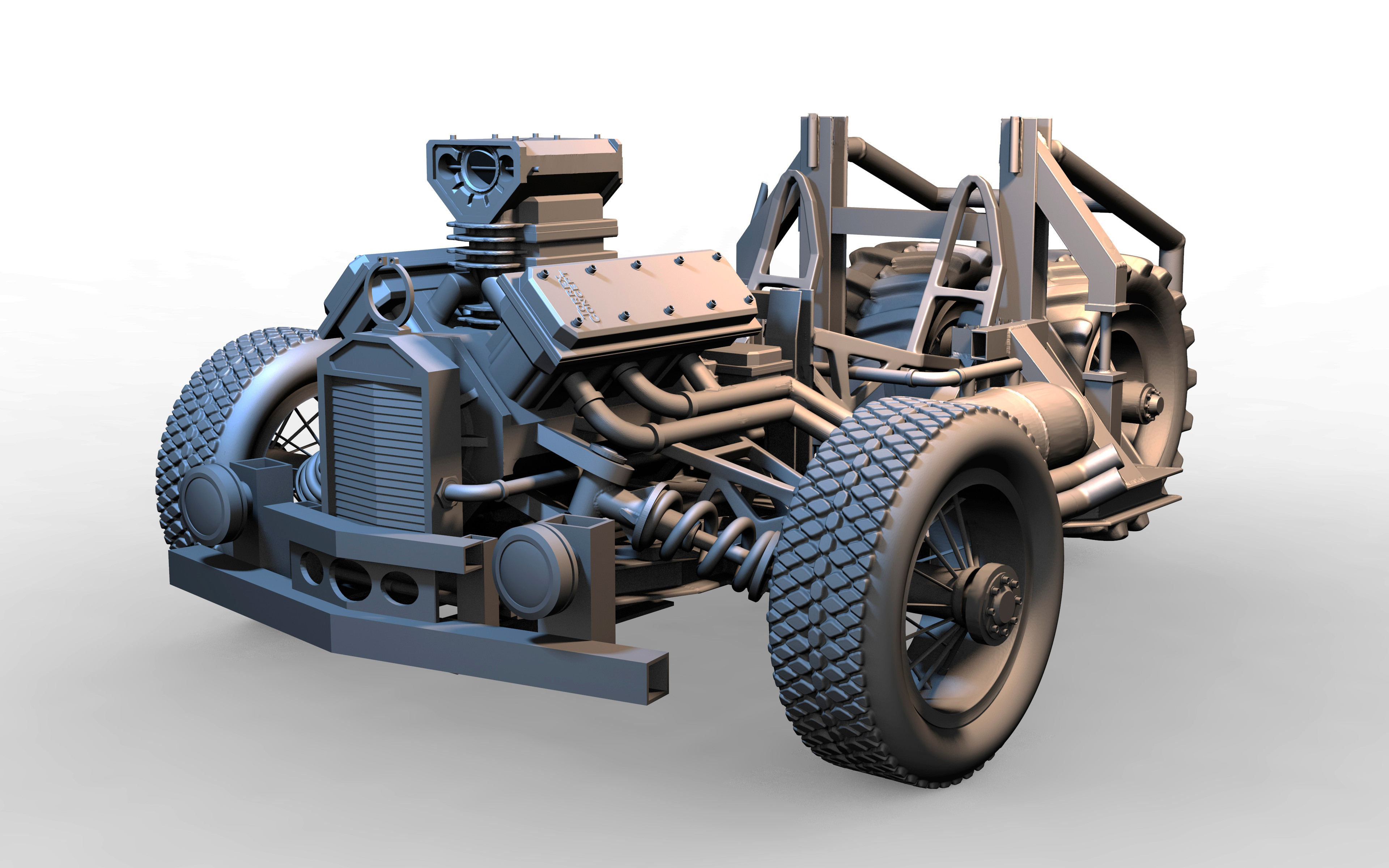 Vehicle mesh before put paint on top.